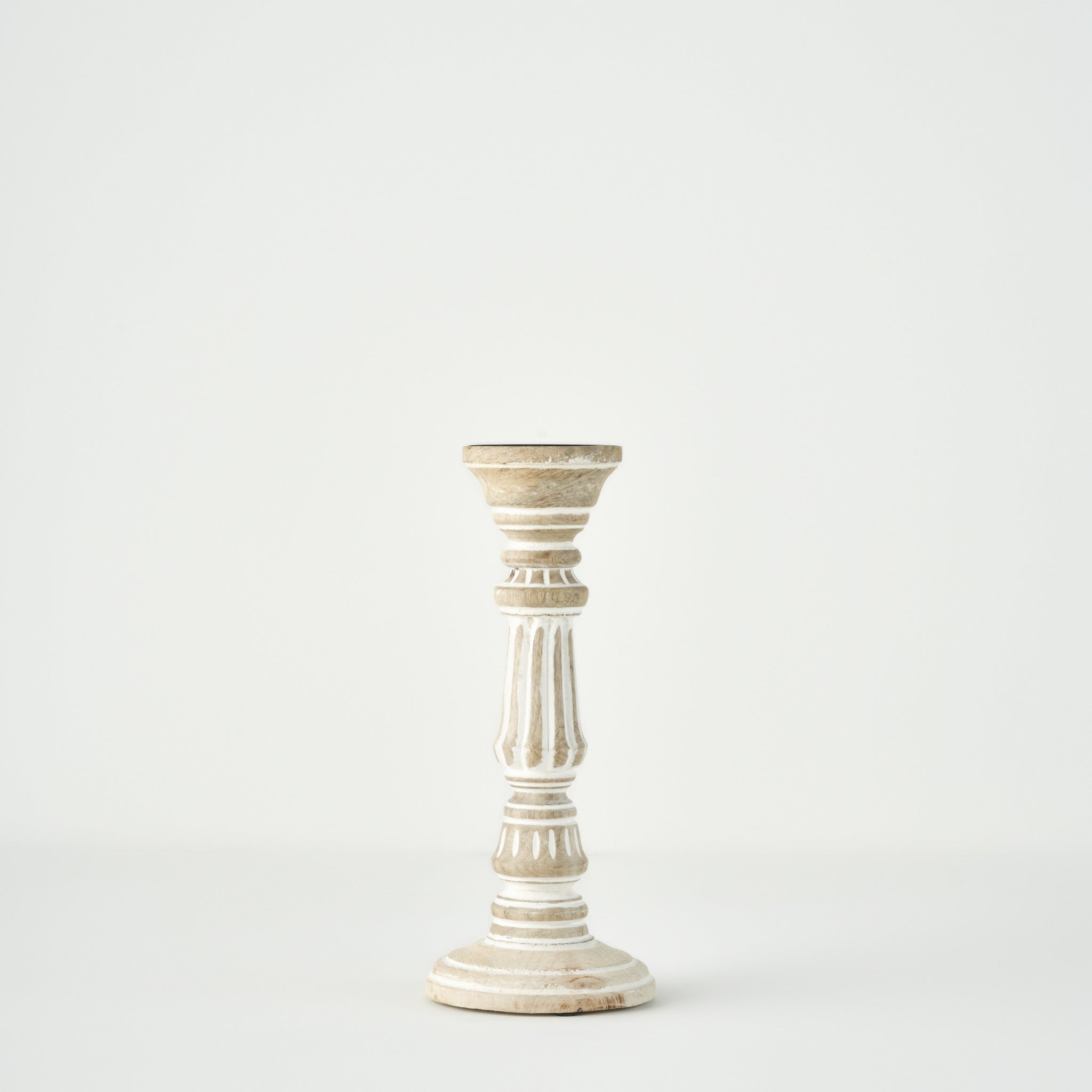 Esta Mango Wood Pillar Candle Holder