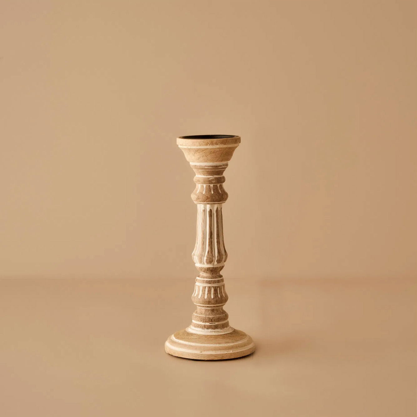 Esta Mango Wood Pillar Candle Holder