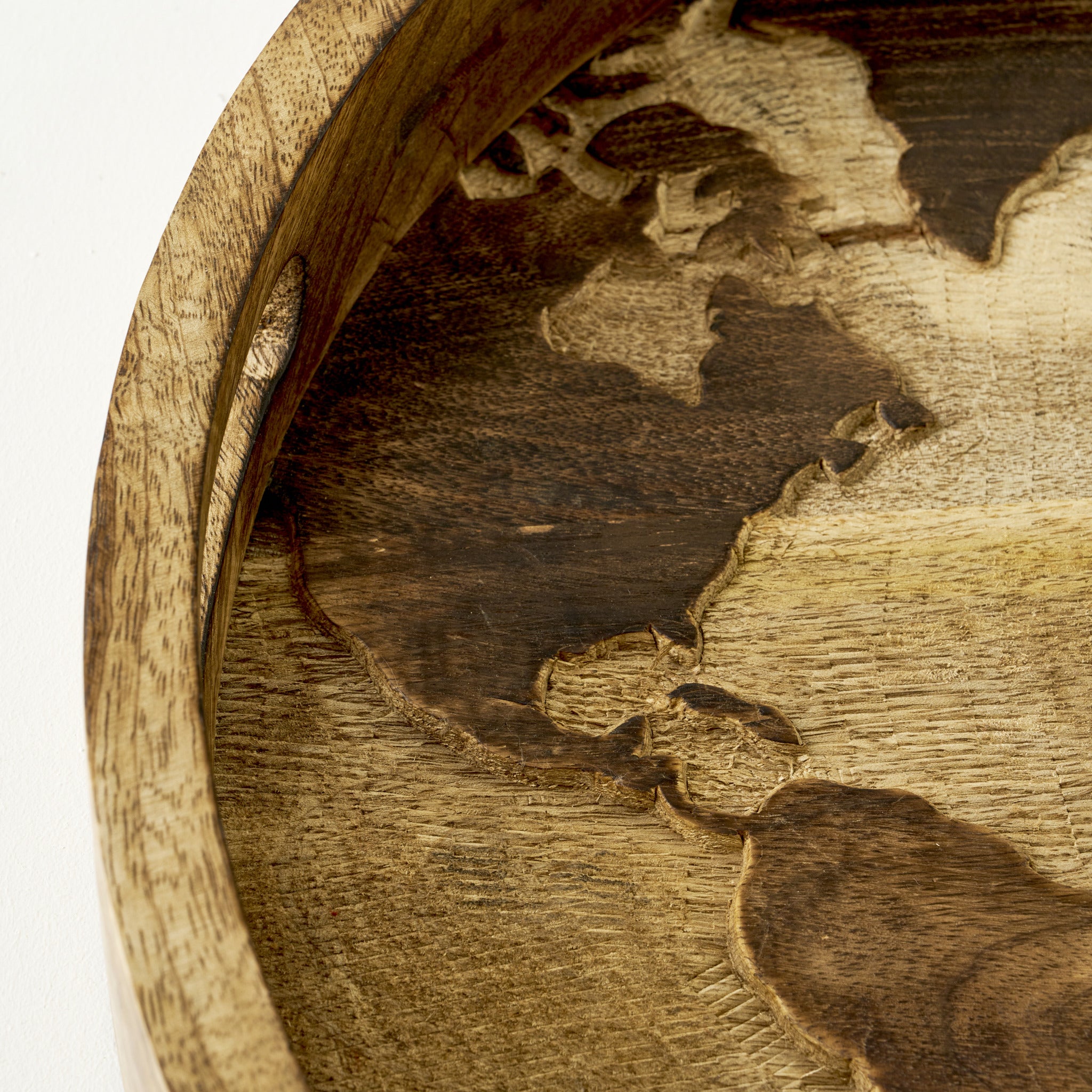 Tina Mango Wood World Map Decorative Tray