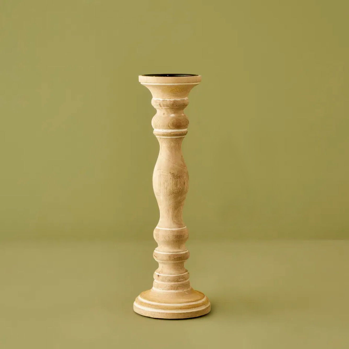 Carli Mango Wood Pillar Candle Holder