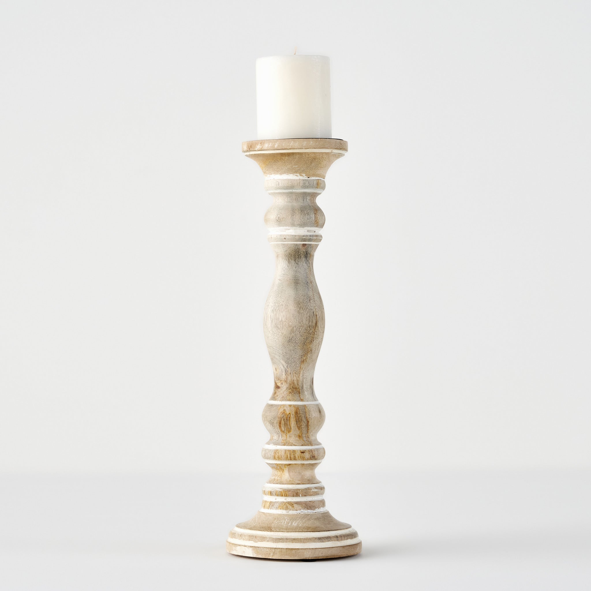 Carli Mango Wood Pillar Candle Holder