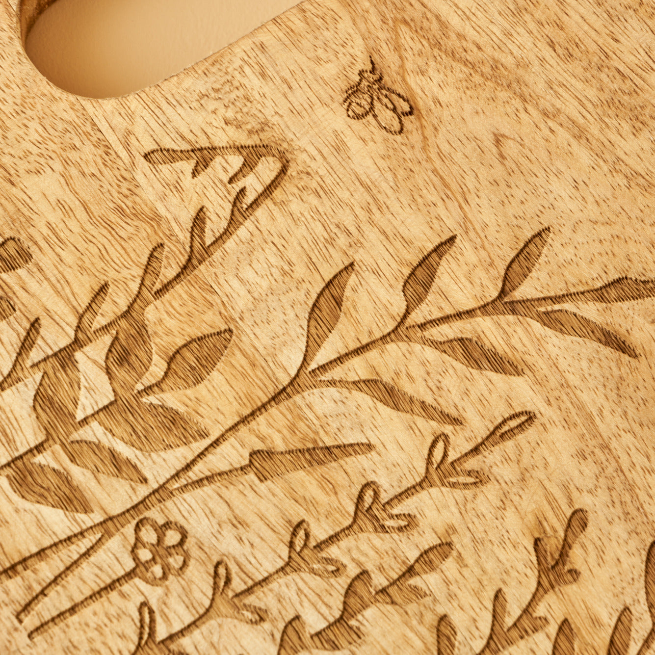 Lola Floral Etched Mango Wood Serving Board