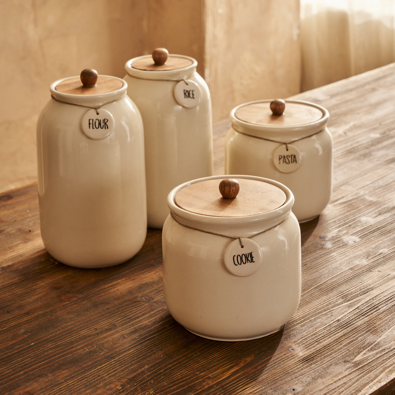 Ceramic Jar with Acacia Lid