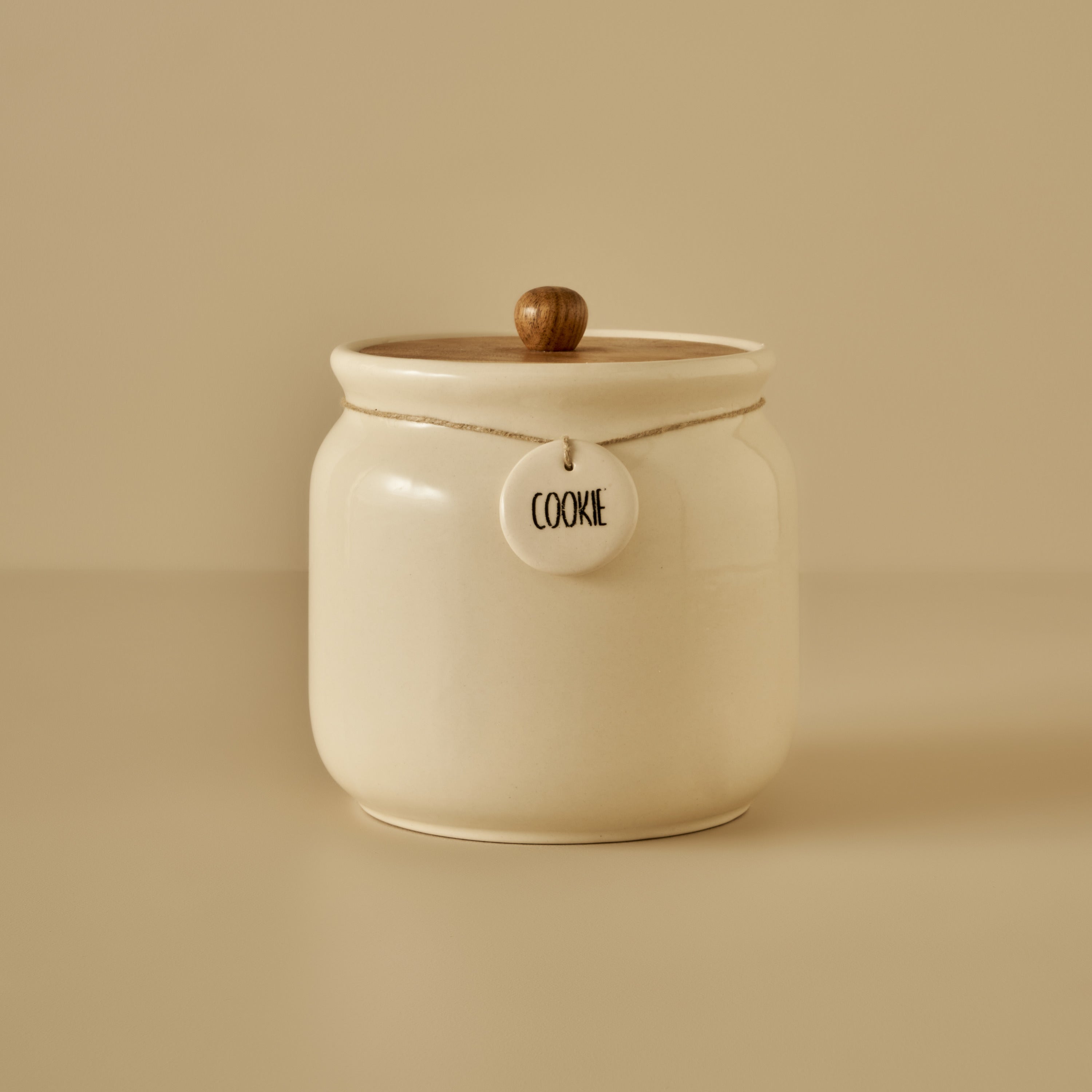 Ceramic Jar with Acacia Lid