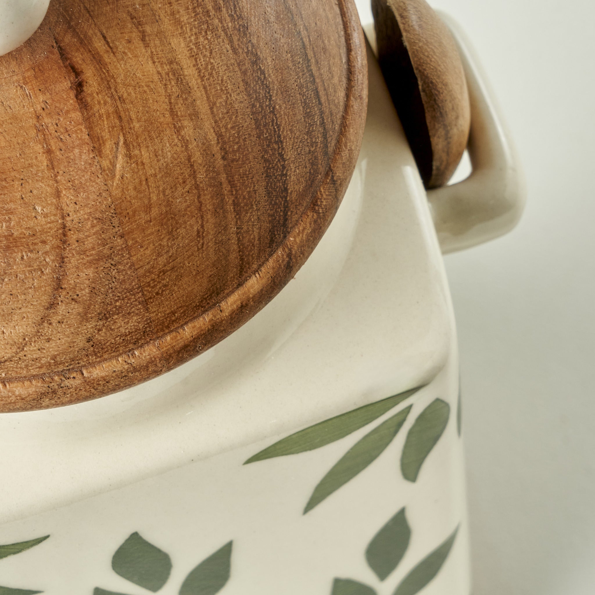 Molly Ceramic Storage Jar with Wooden Lid