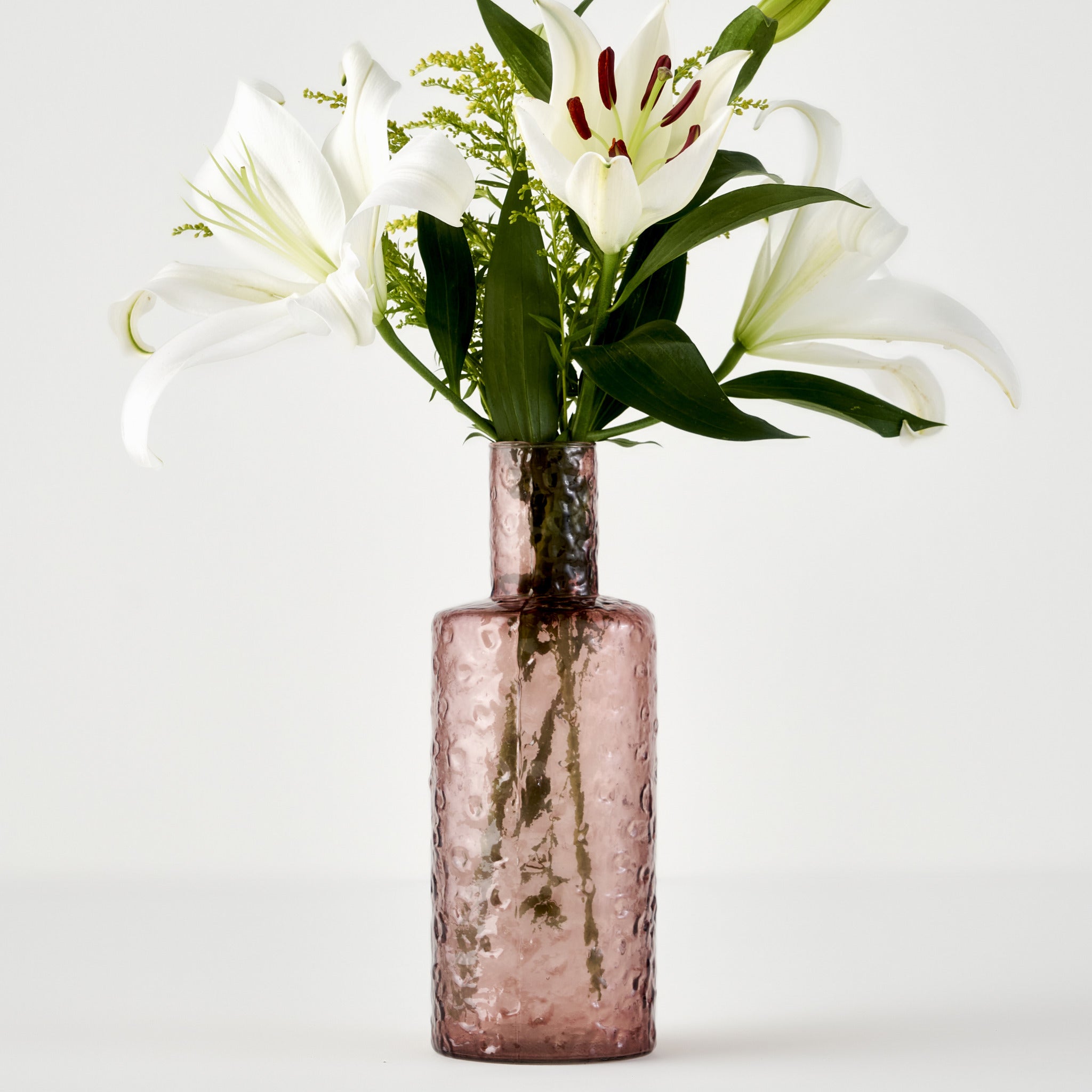 Wind Textured Amber Glass Vase