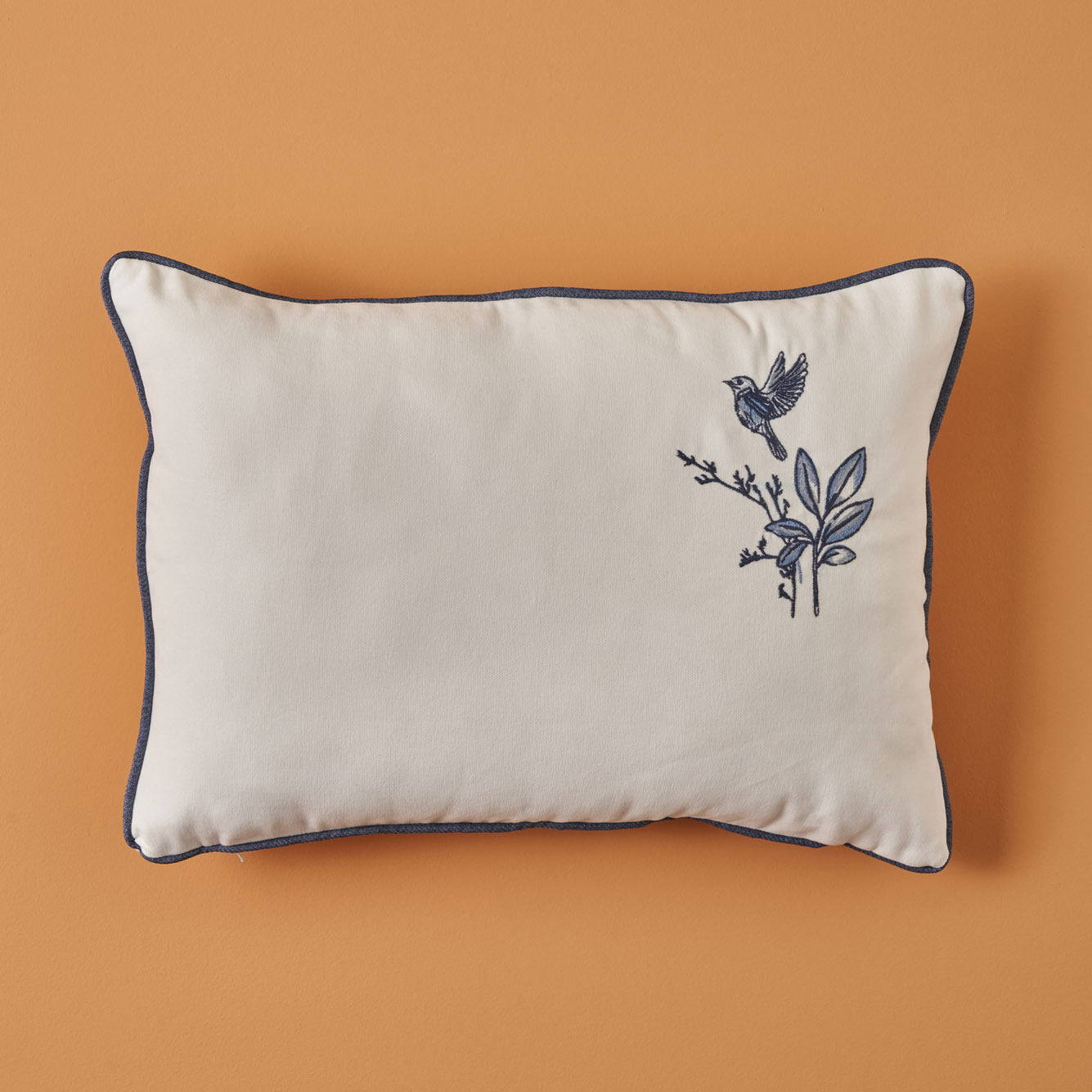 Bleu Blanc Embroidered Cushion Cover