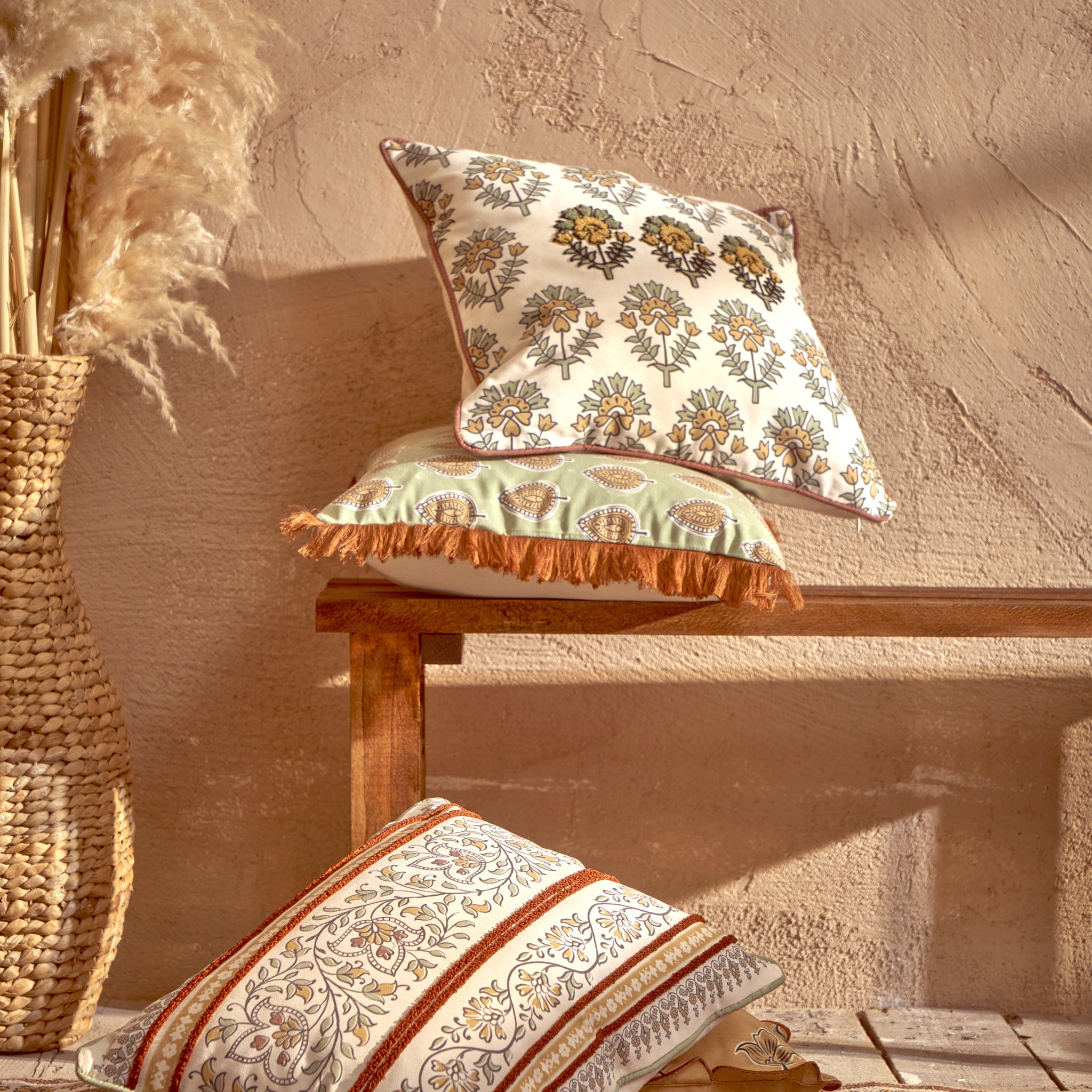 Indian Embroidered Cushion Cover
