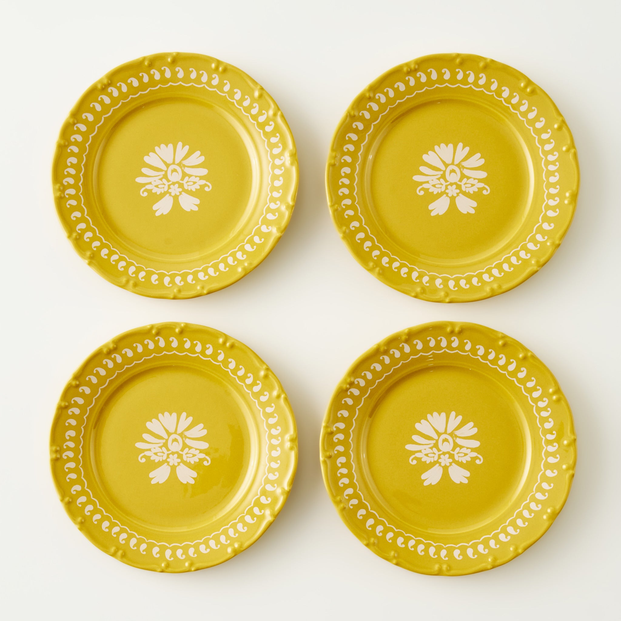 Indian Mustard Porcelain Dessert Plate (Set of 4)