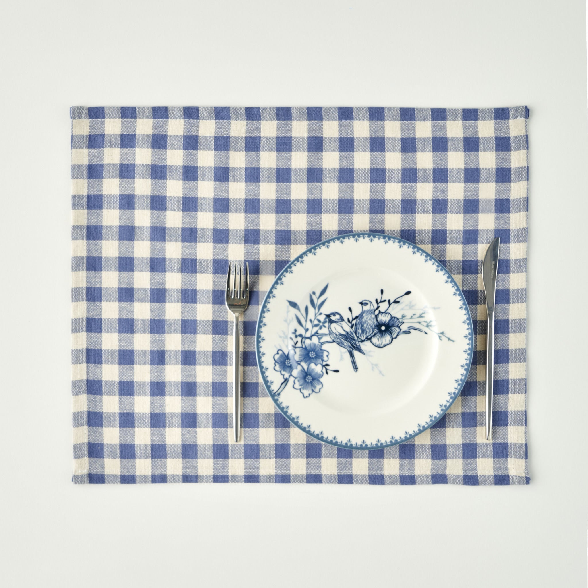 Bleu Blanc Gingham Cotton Placemat
