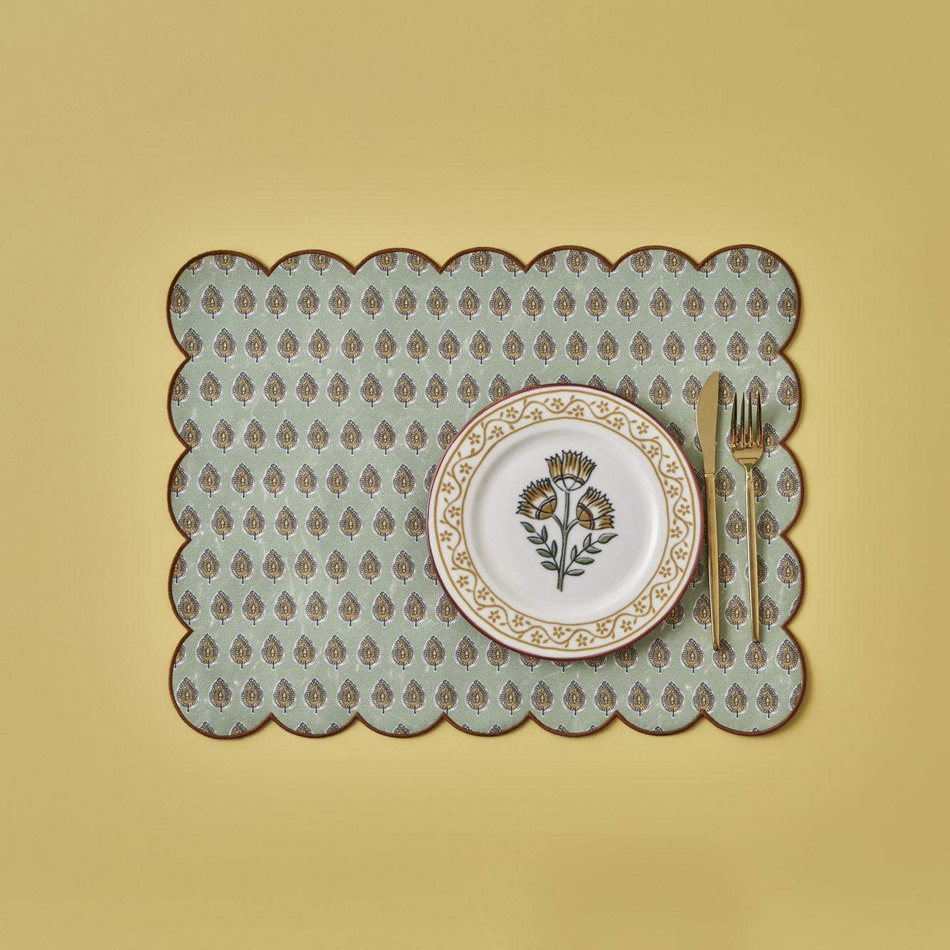 Indian Scalloped Cotton Placemat