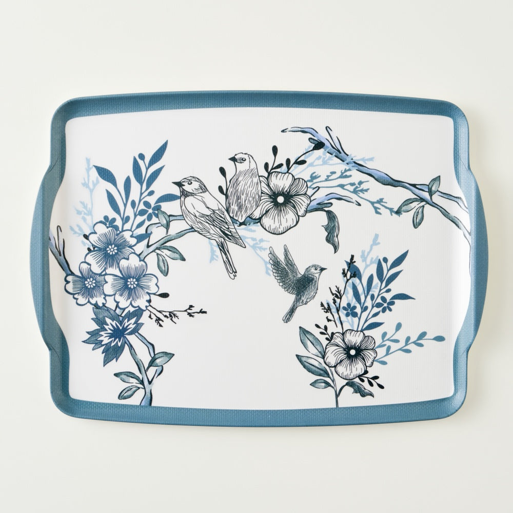 Bleu Blanc Melamine Serving Tray