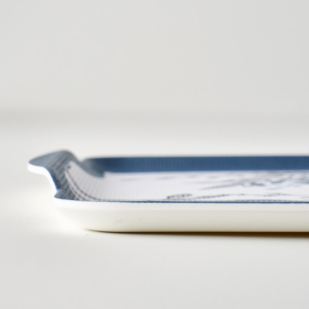 Bleu Blanc Melamine Serving Tray texture detail