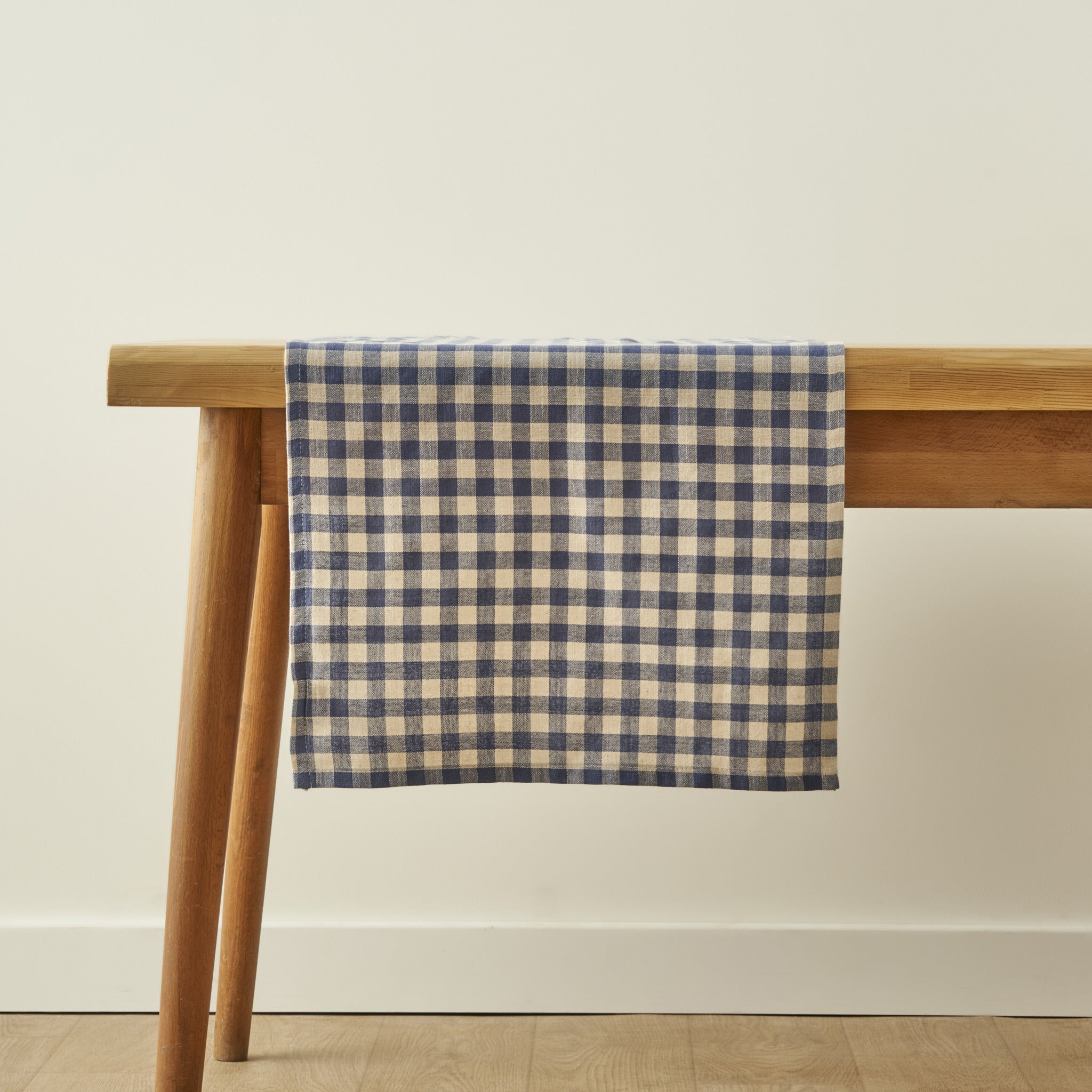Bleu Blanc Gingham Cotton Table Runner