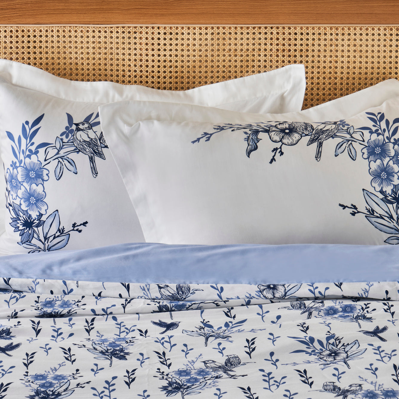 Bleu Blanc Cotton Sateen Duvet Set