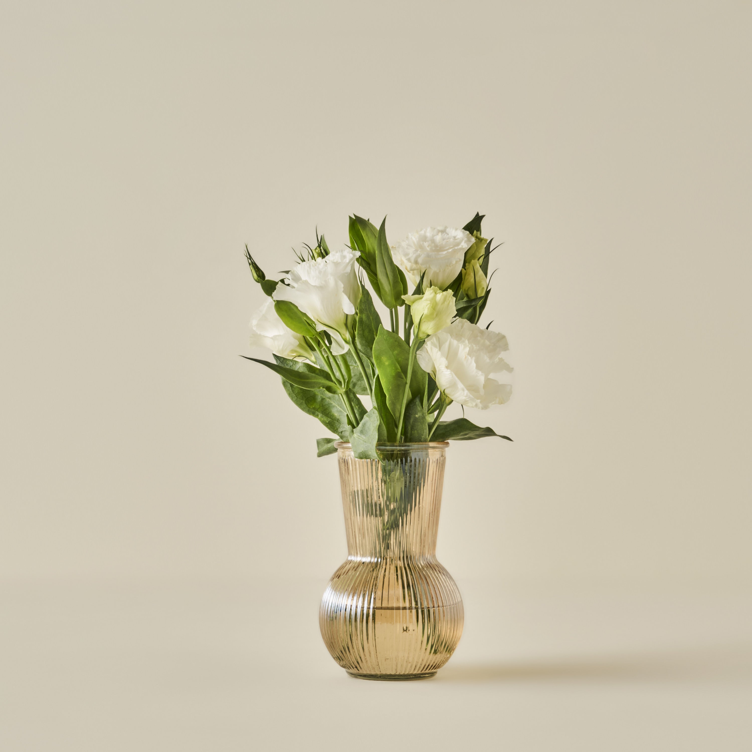 Eva Textured Amber Glass Vase