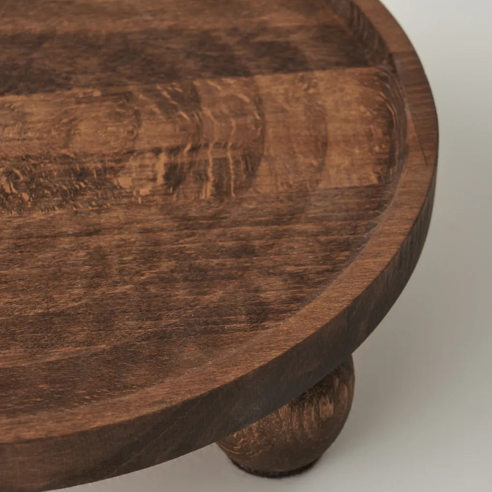 Wooden Round Serving Stand