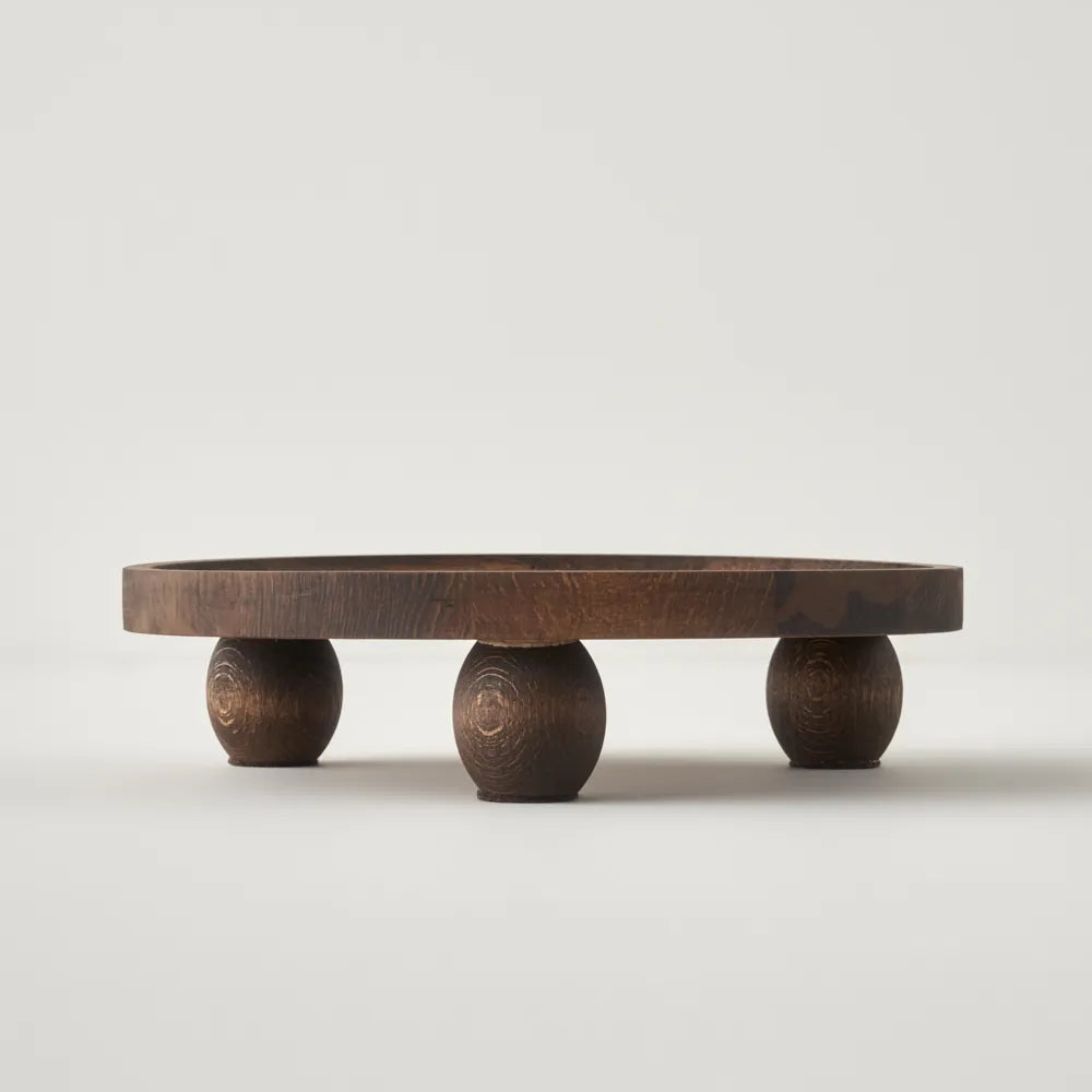 Wooden Round Serving Stand