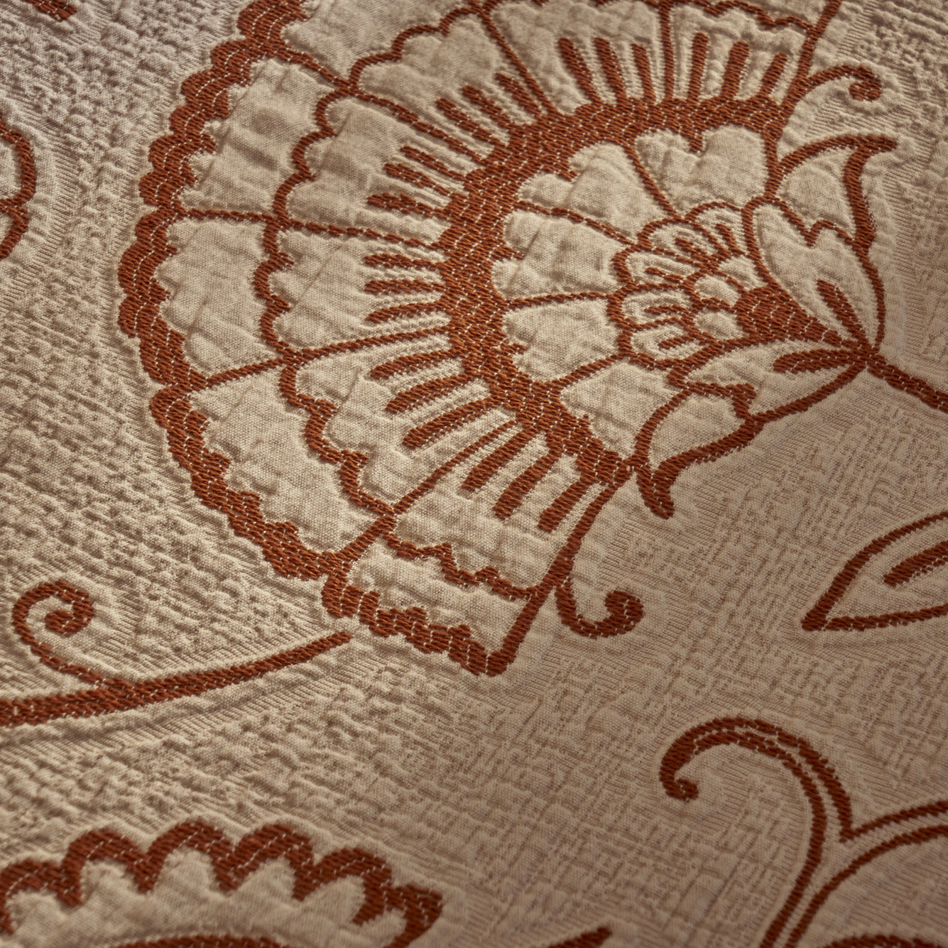 Indian Bloss Cotton Jacquard Coverlet with Shams