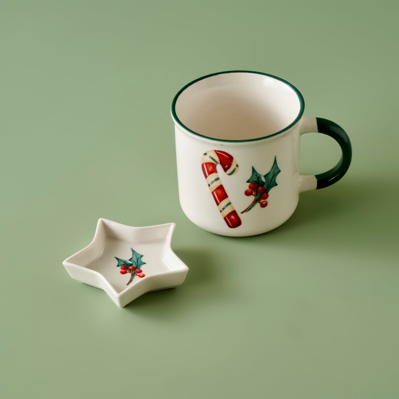 Candycane Porcelain Mug Set
