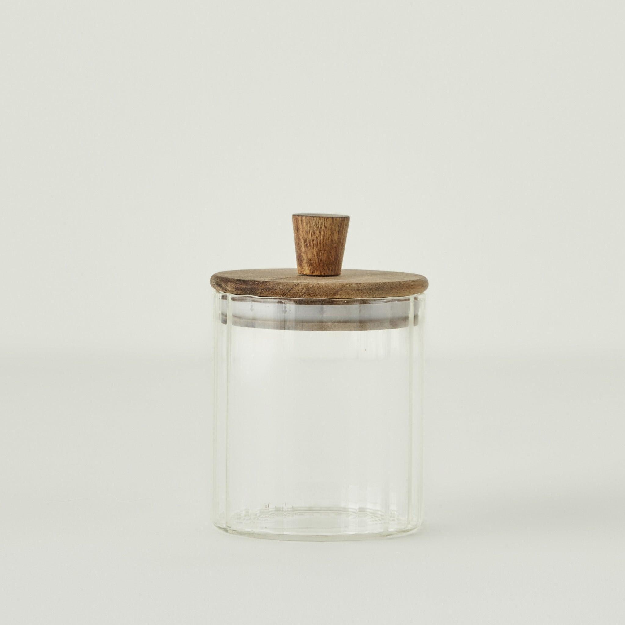 Beatrice Glass Storage Jar with Wooden Lid