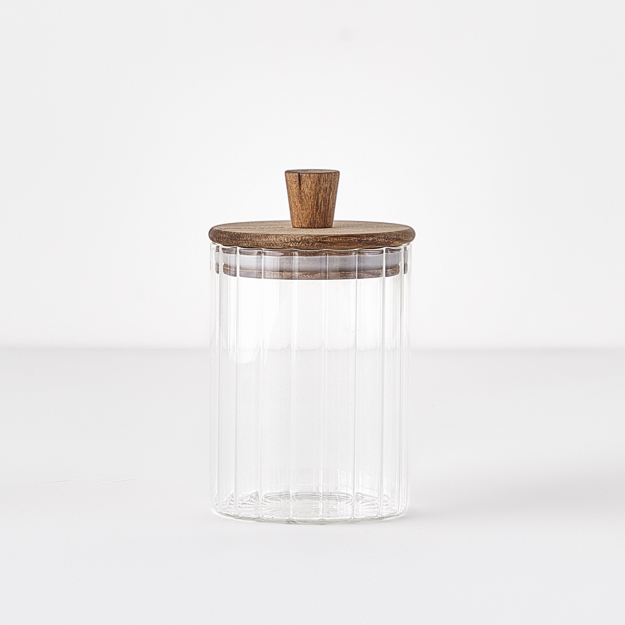 Beatrice Glass Storage Jar with Wooden Lid