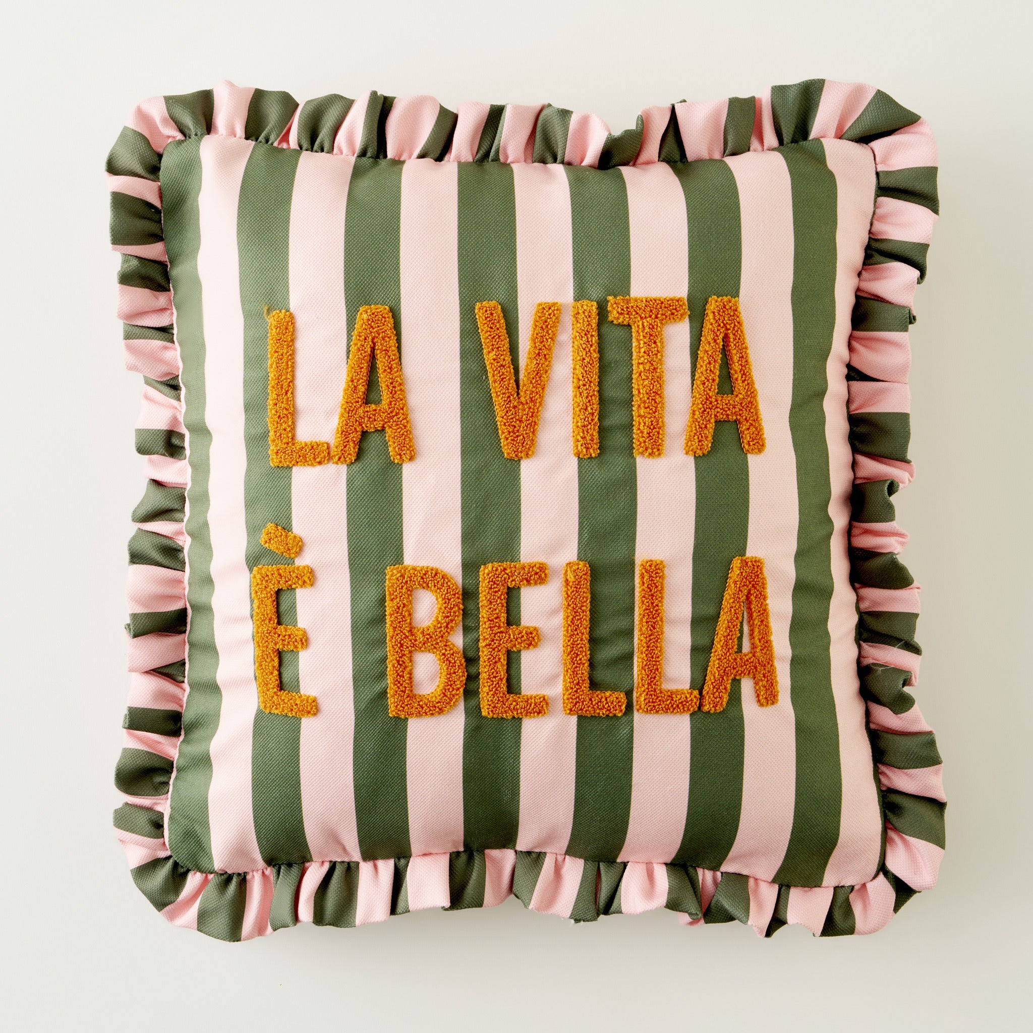 Line Punch Embroidered Cushion Cover