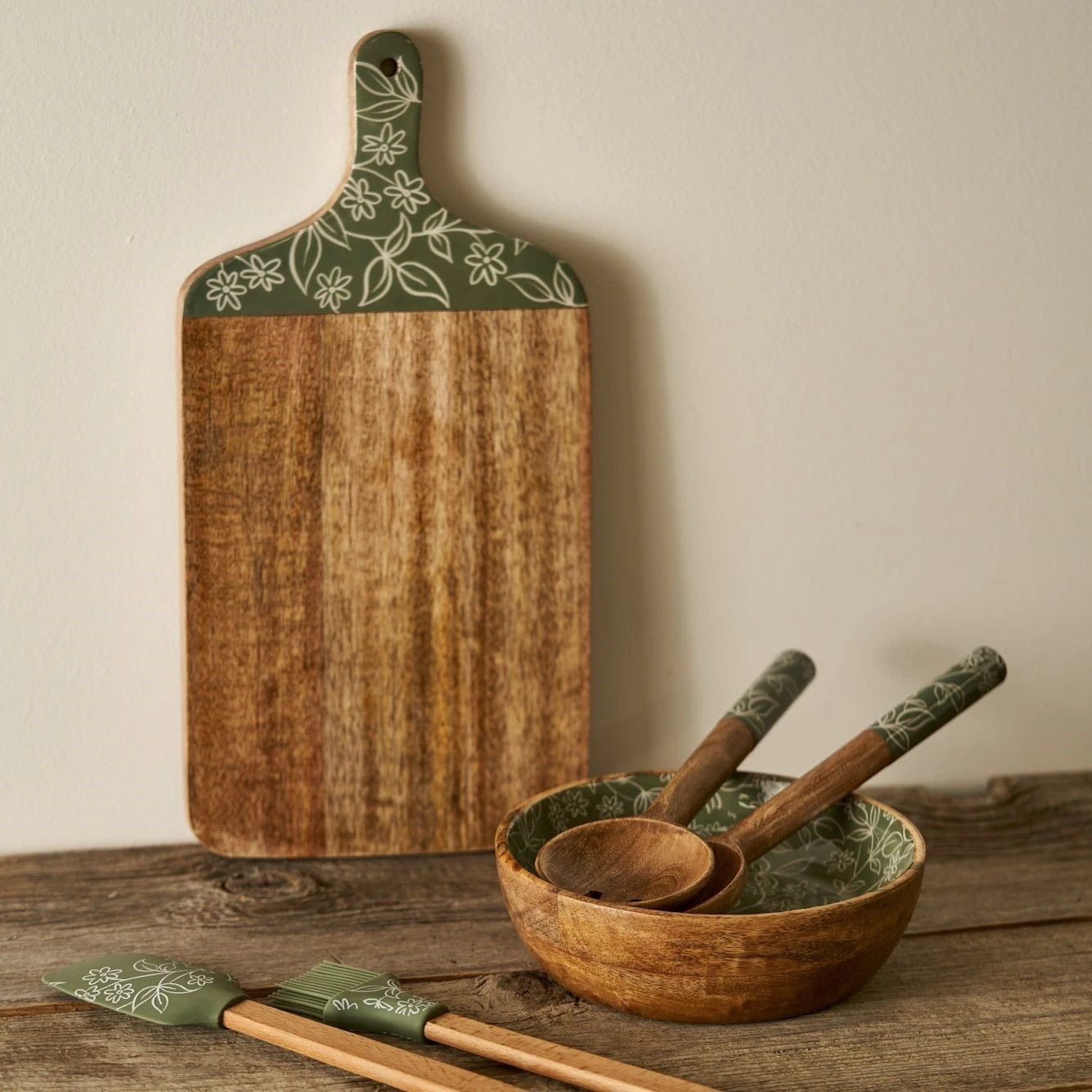 Floral Mango Wood  Cutting Board