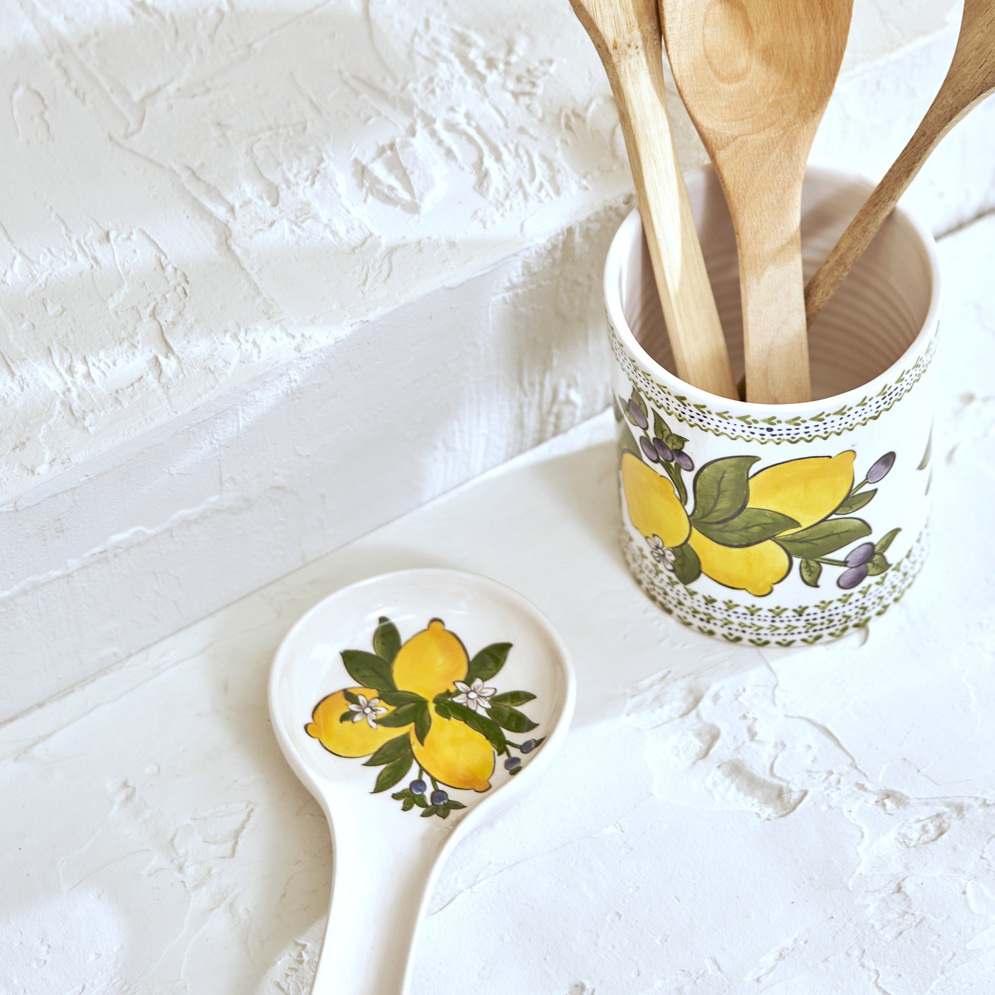 Lemoncello Ceramic Utensil Holder