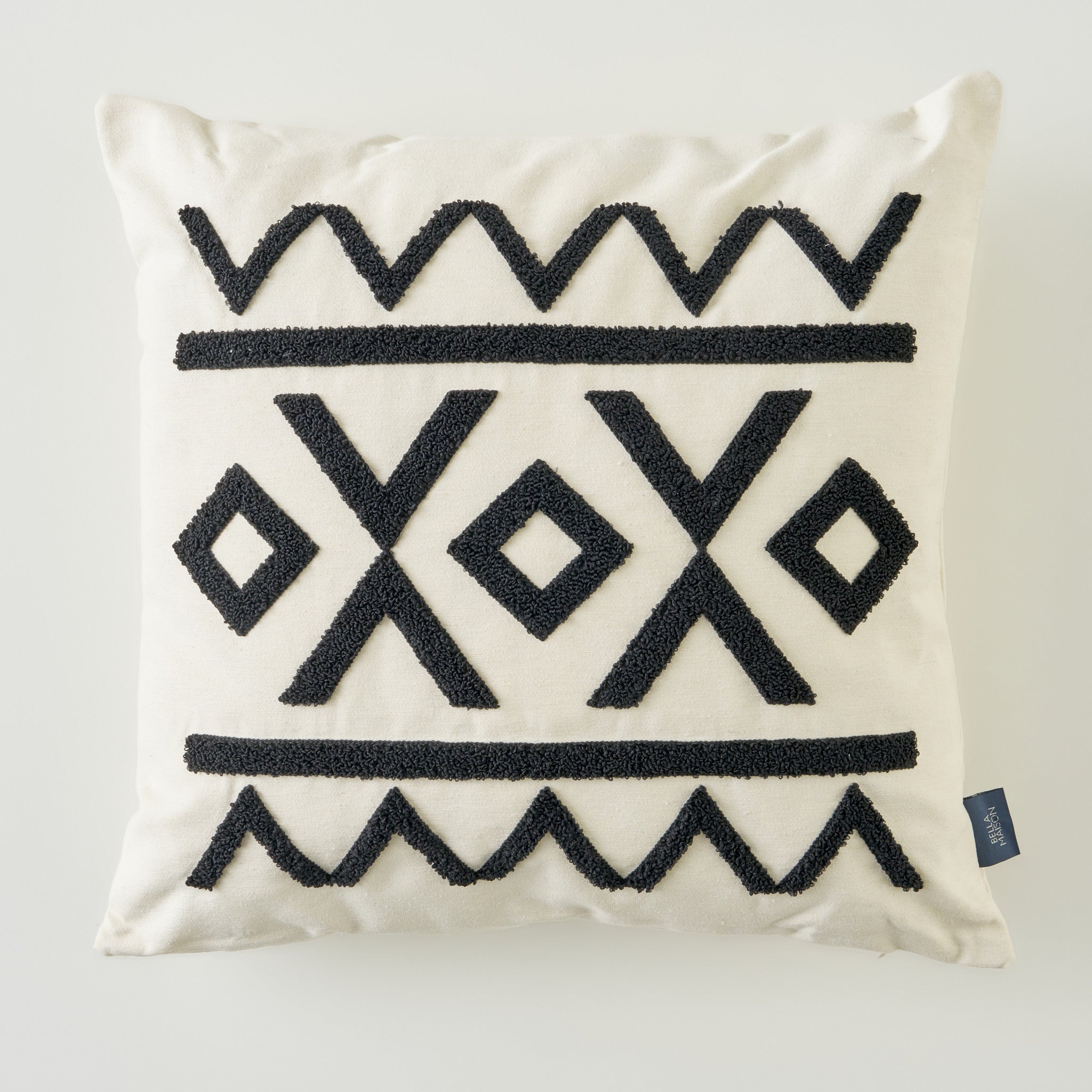 Helena Cotton Punch Embroidered Throw Pillow