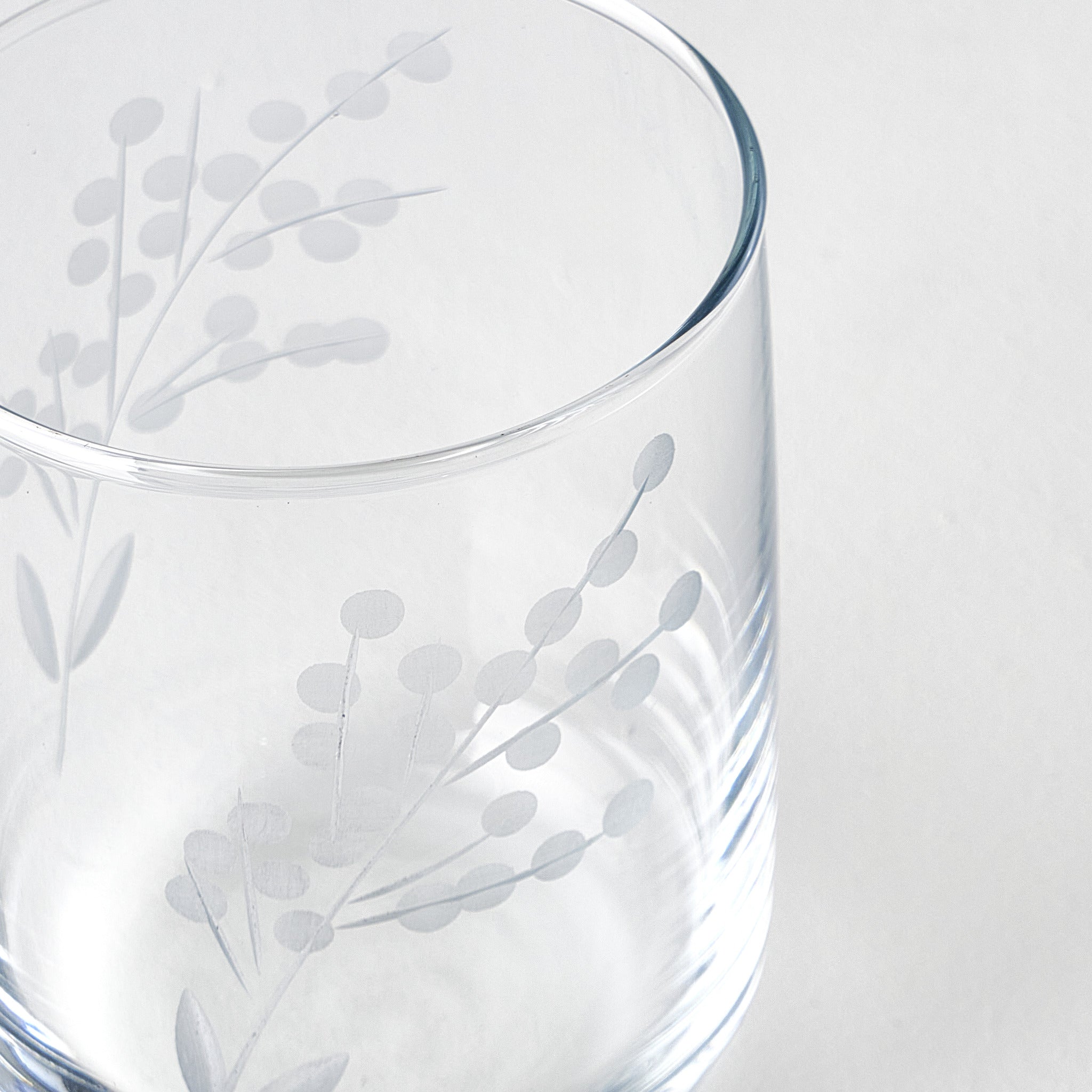 Exclusive Floral Etched Tumbler (Set of 6)