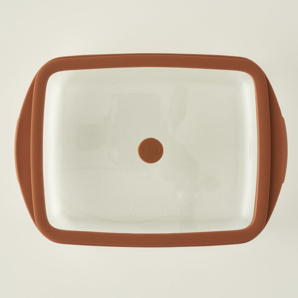 Sandy Glass Baking Dish side view