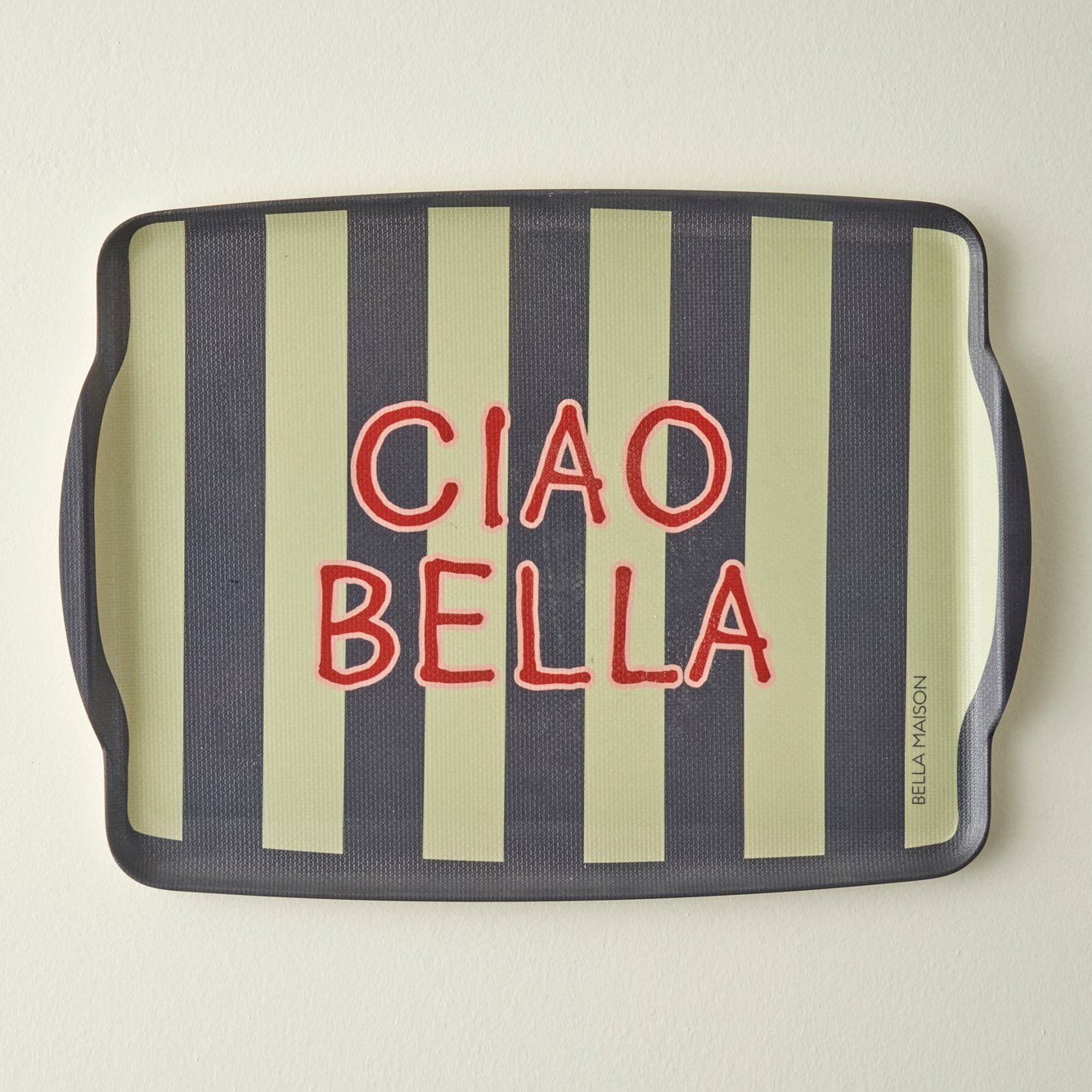 Line Striped 'Ciao Bella' Melamine Serving Tray