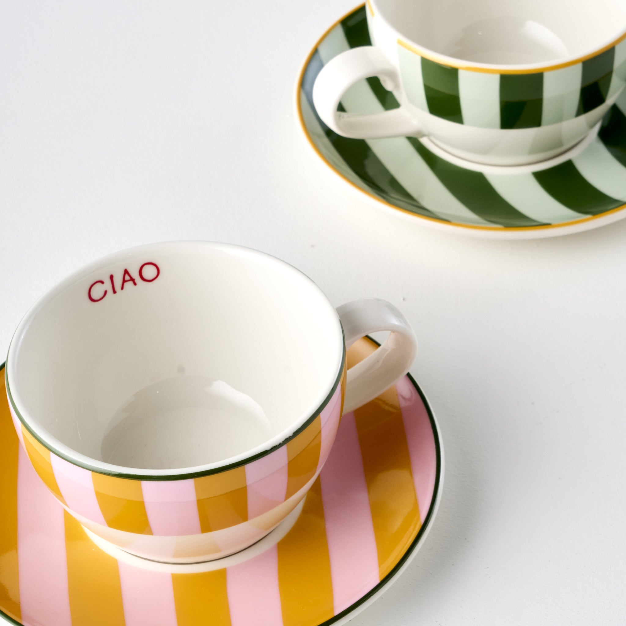 Line Porcelain Tea Cup Set (2 Pieces)