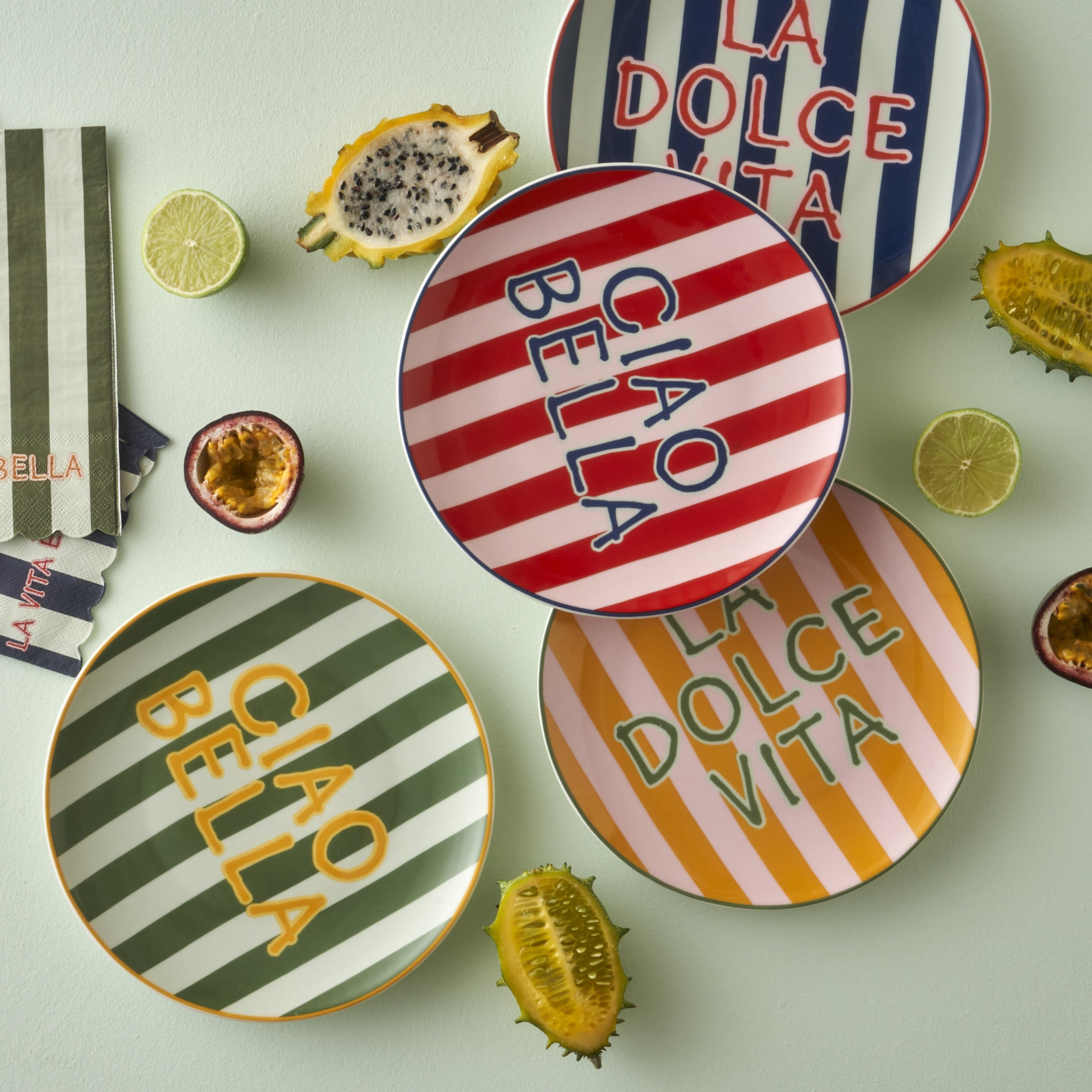 Line Porcelain Dessert Plate (Set of 4)