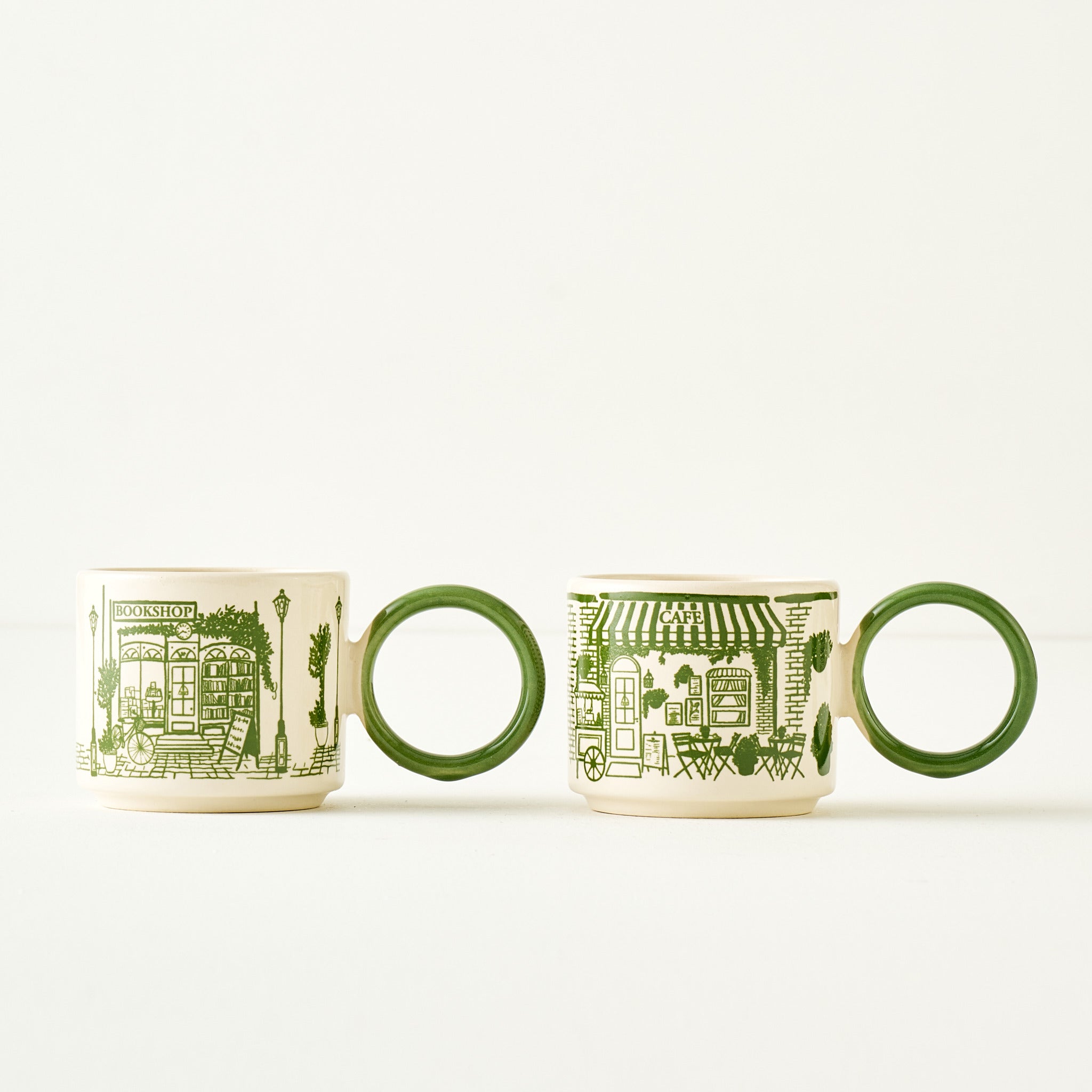 Scene Ceramic Cup Set (2 Pieces)