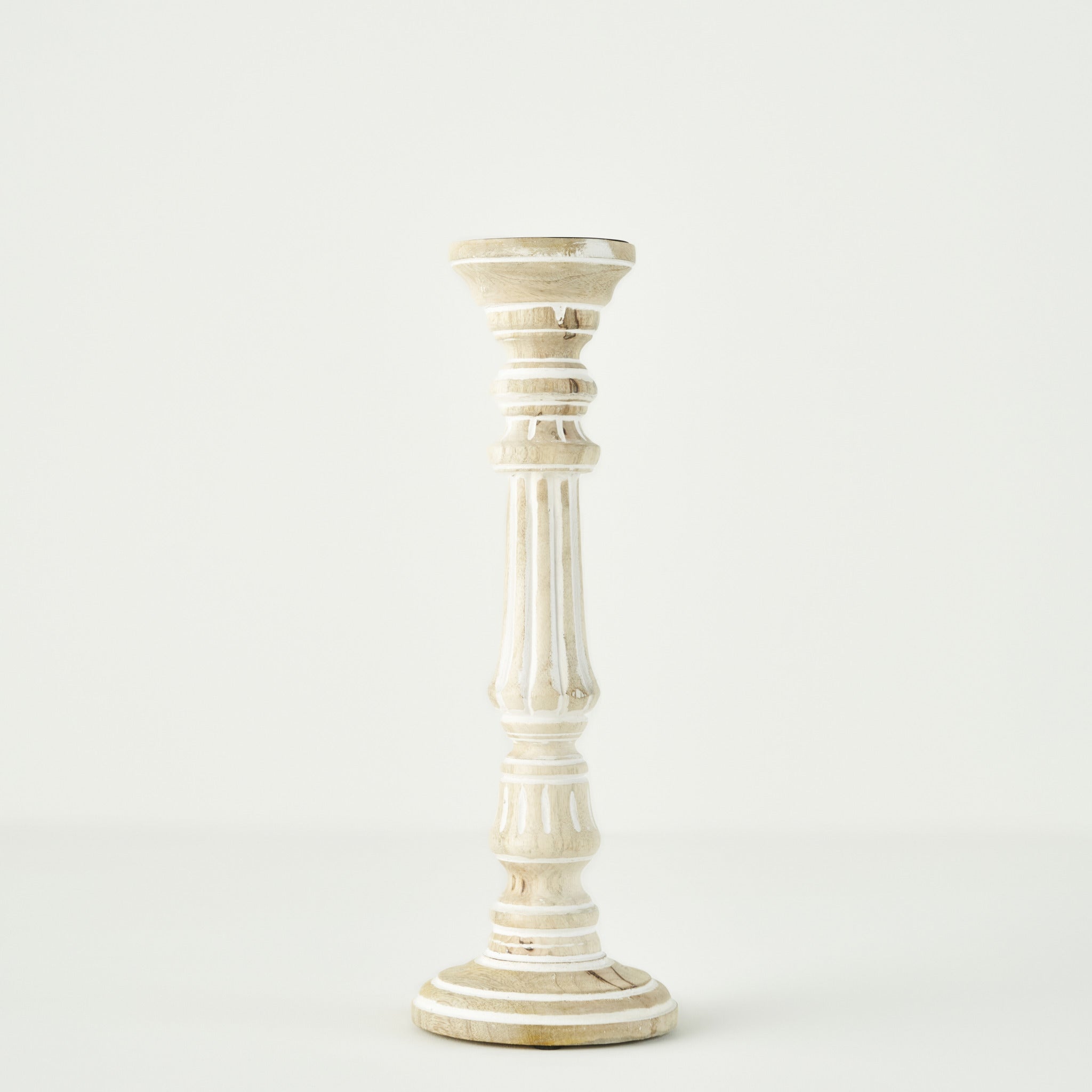 Esta Mango Wood Pillar Candle Holder