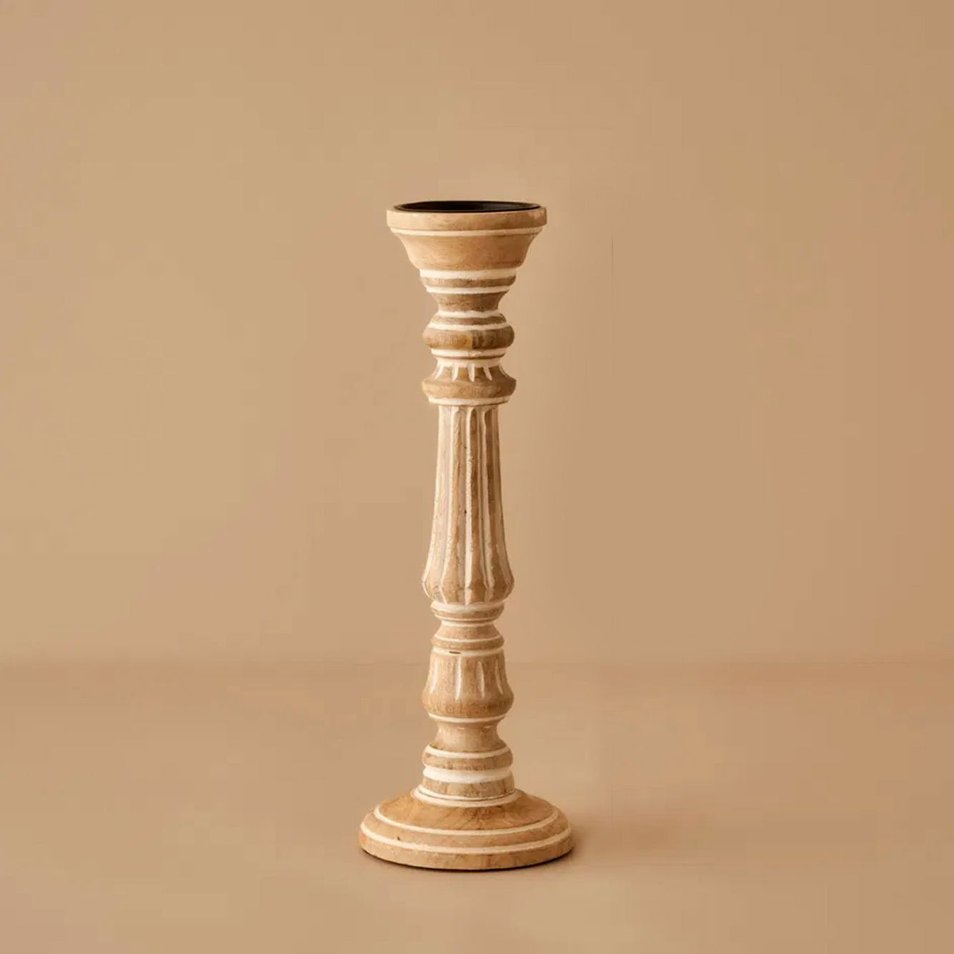Esta Mango Wood Pillar Candle Holder