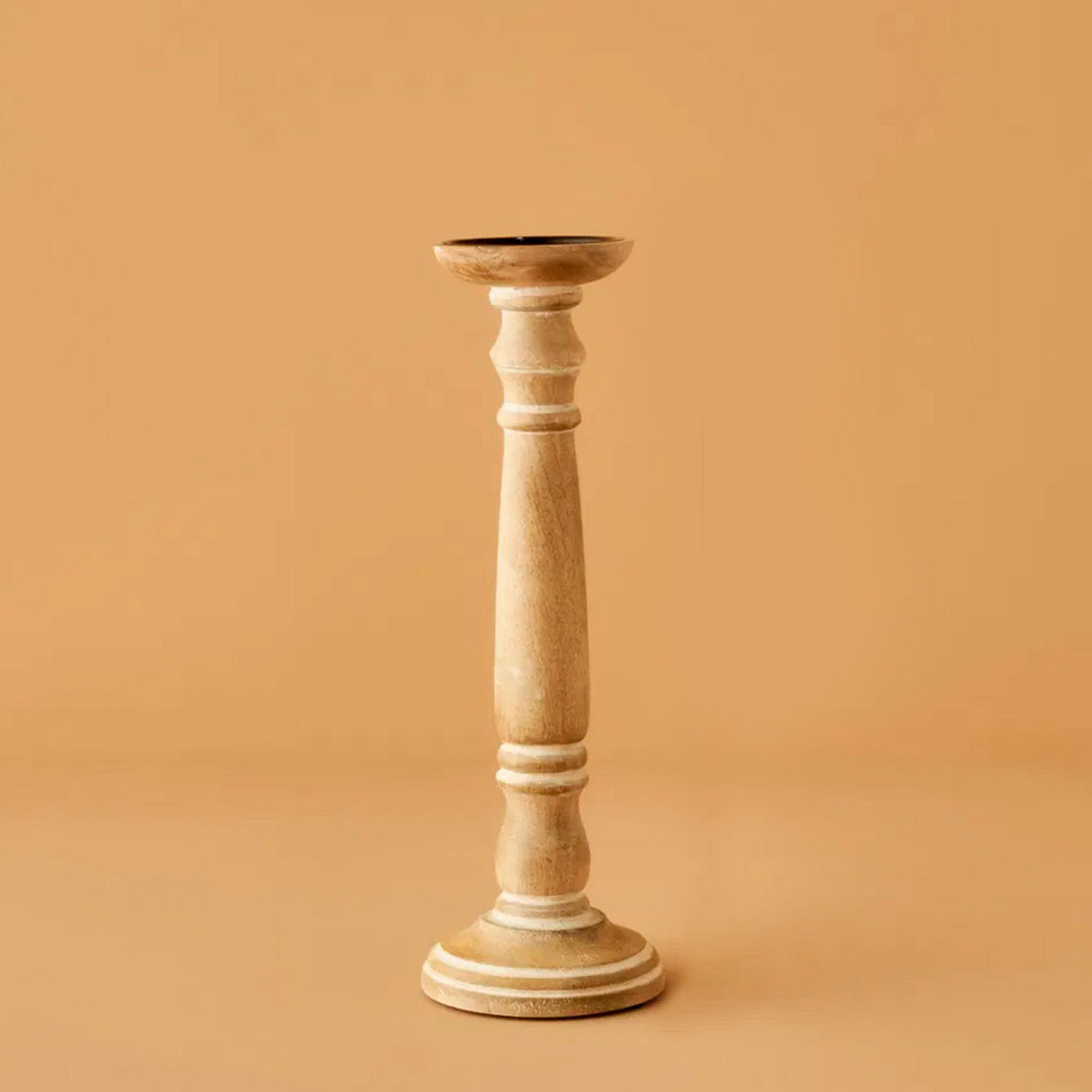 Esta Mango Wood Pillar Candle Holder