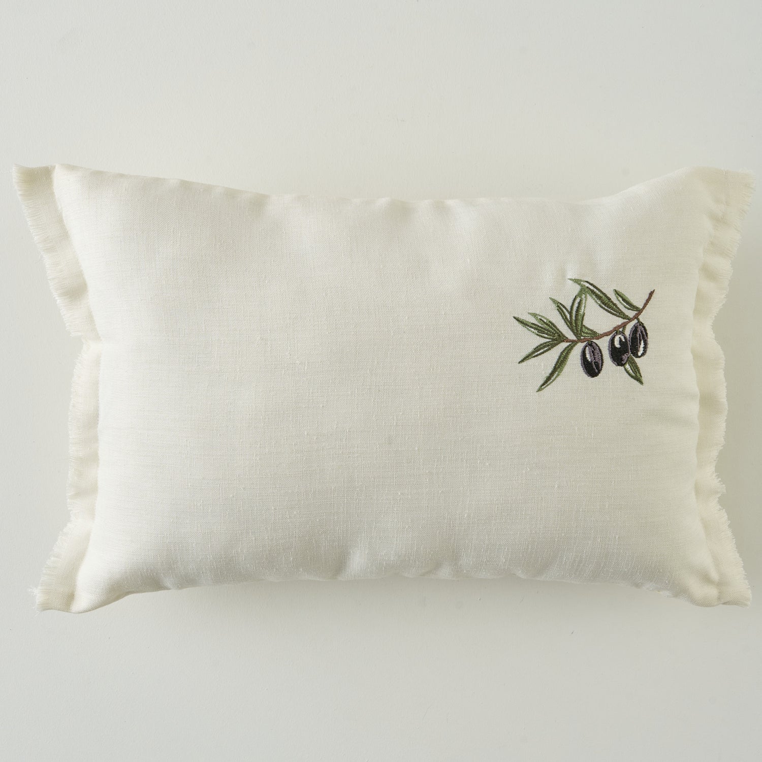 Olive Embroidered Cushion Cover