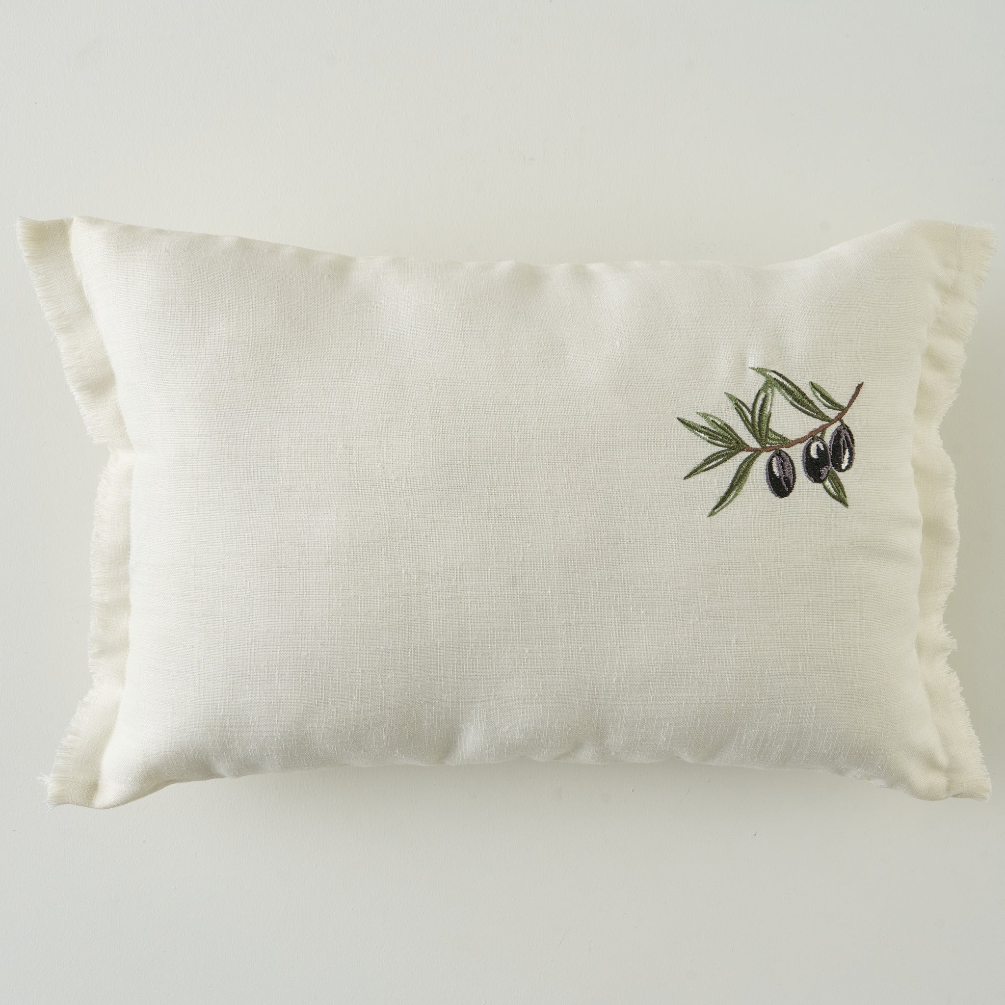 Olive Embroidered Cushion Cover