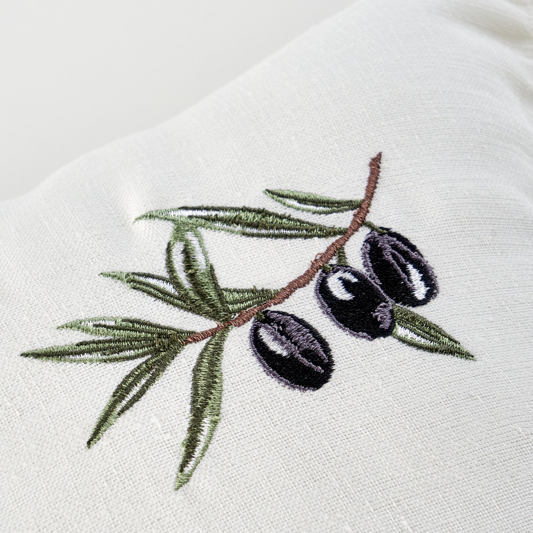 Olive Embroidered Cushion Cover