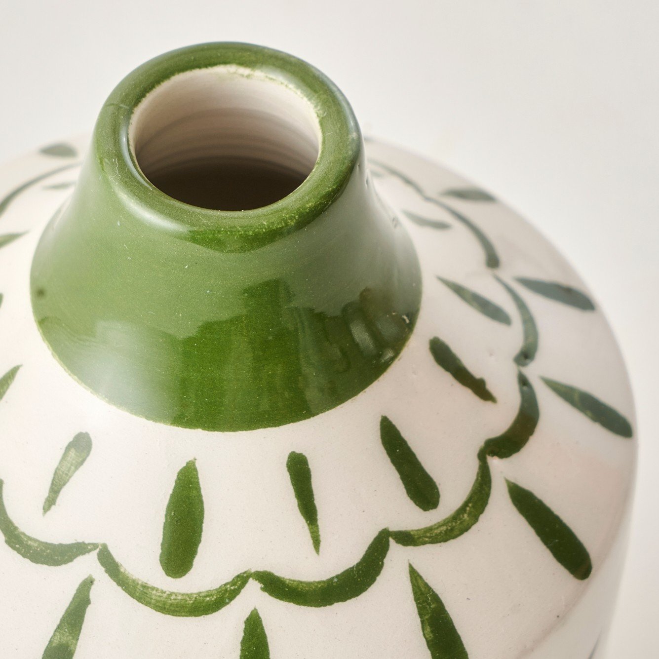 Olive Ceramic Oil Bottle with Cork Stopper