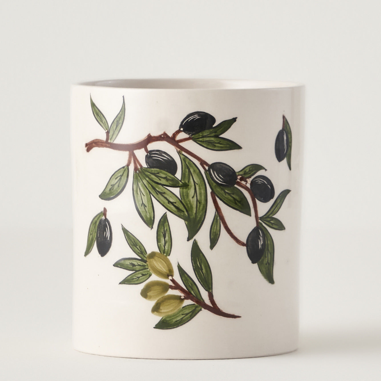Olive Ceramic Utensil Holder