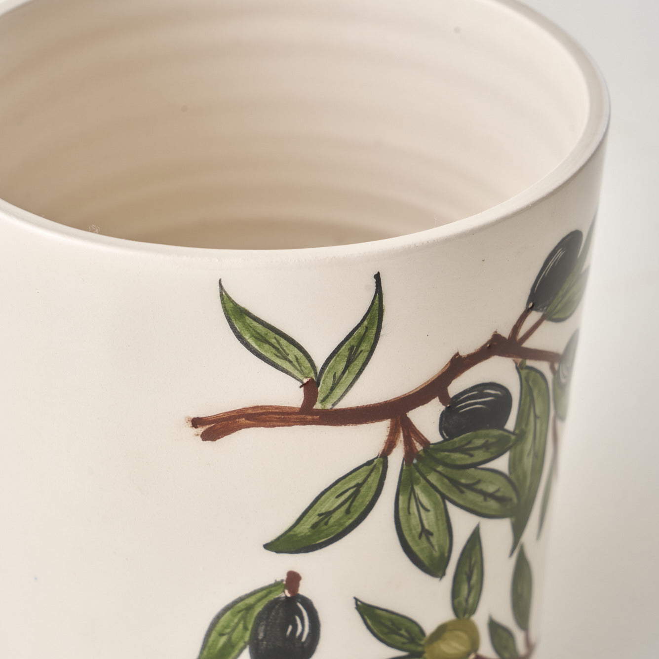 Olive Ceramic Utensil Holder