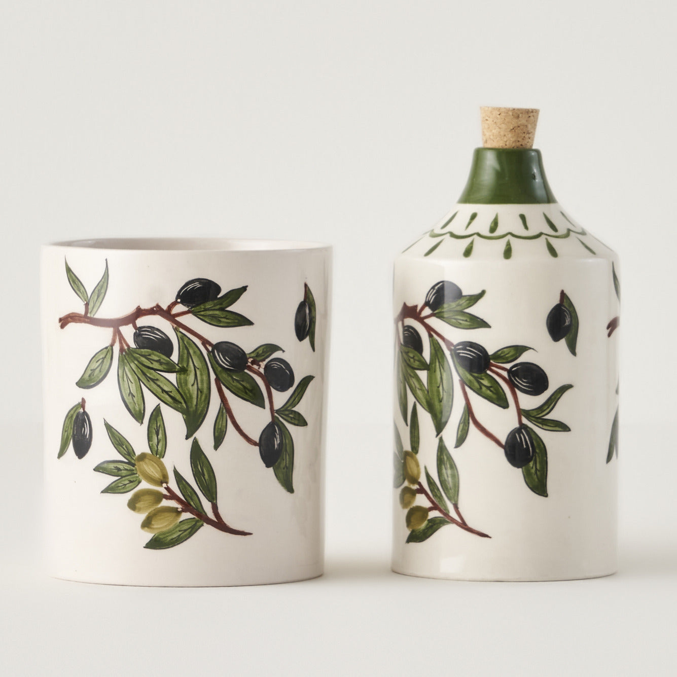Olive Ceramic Utensil Holder
