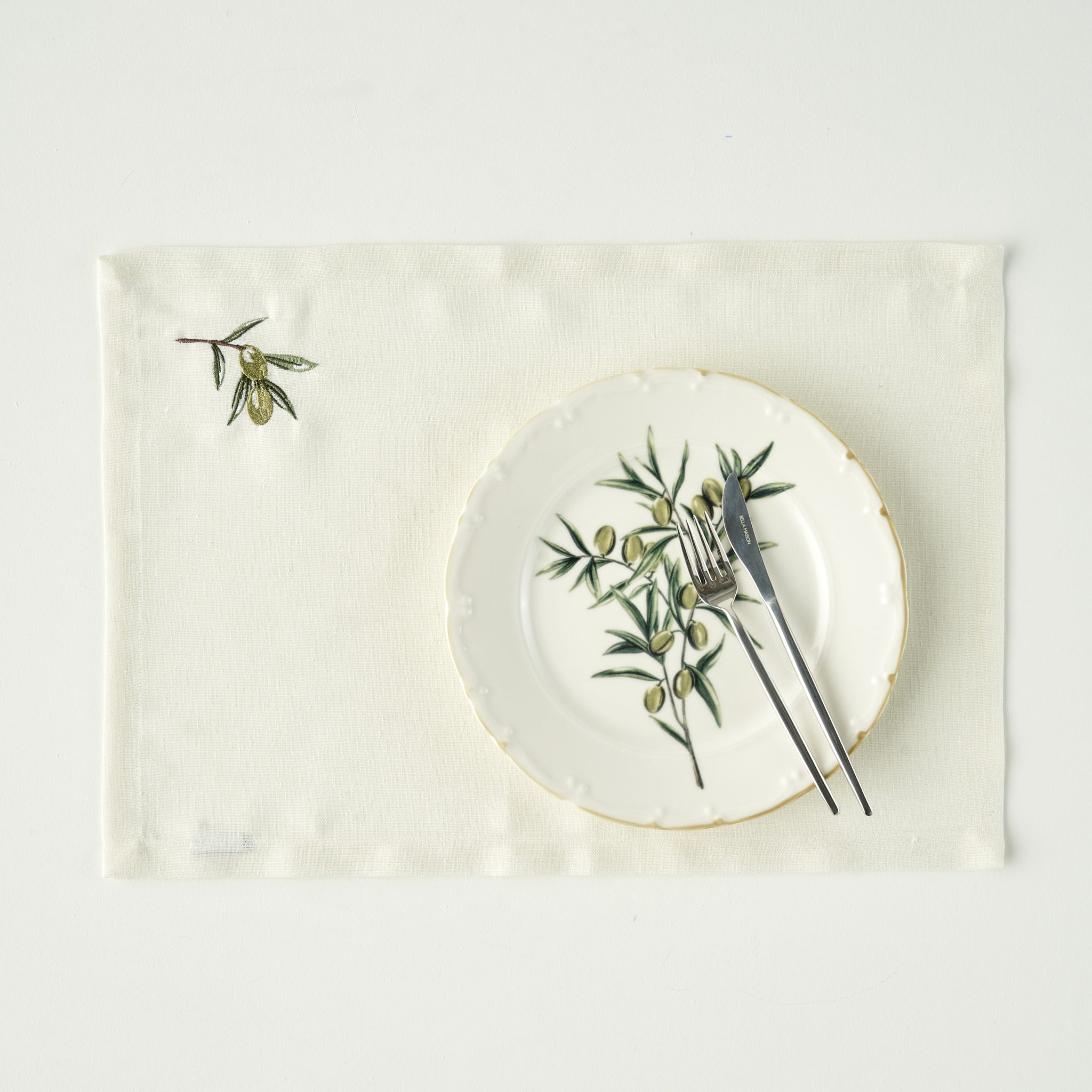 Olive Embroidered Placemat