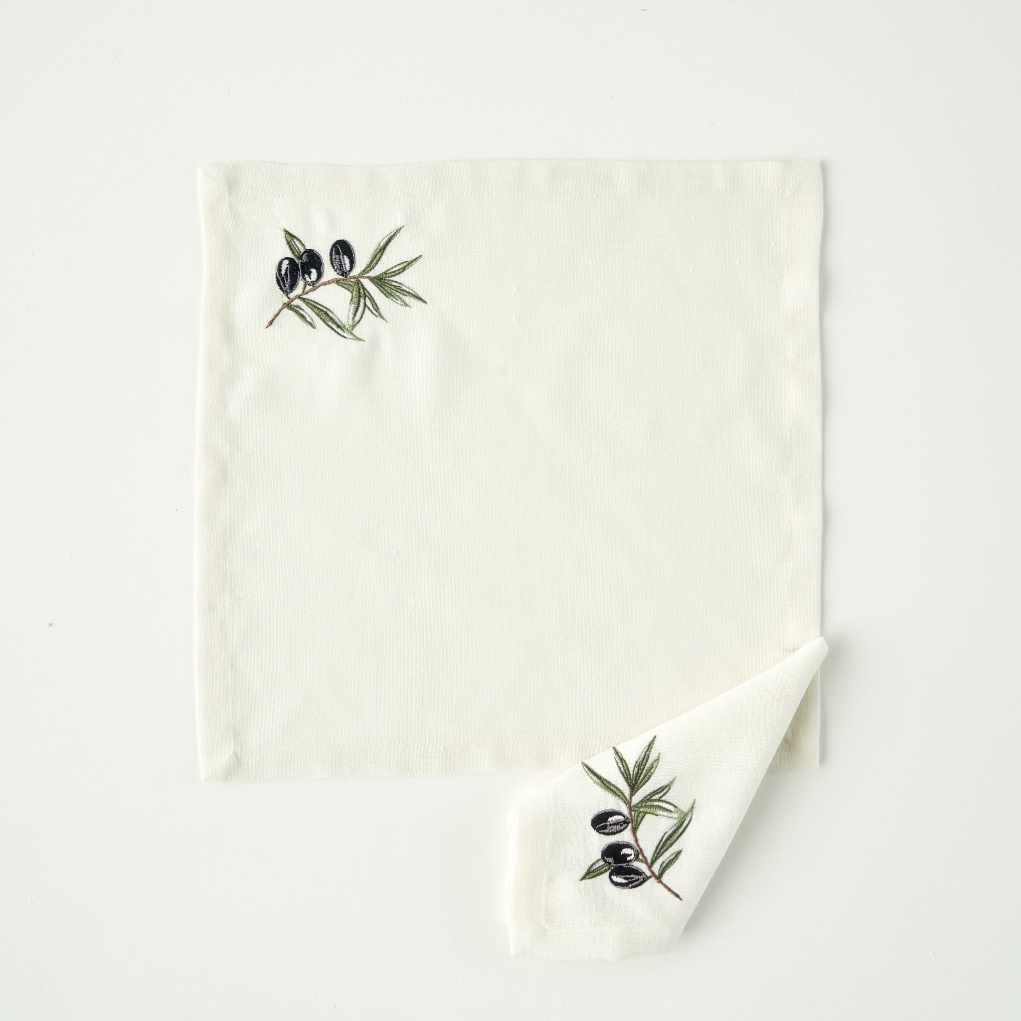Olive Embroidered Napkin