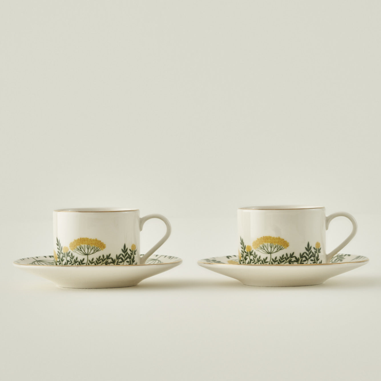Lily Botanical Motif Porcelain Tea Cup (Set of 2)