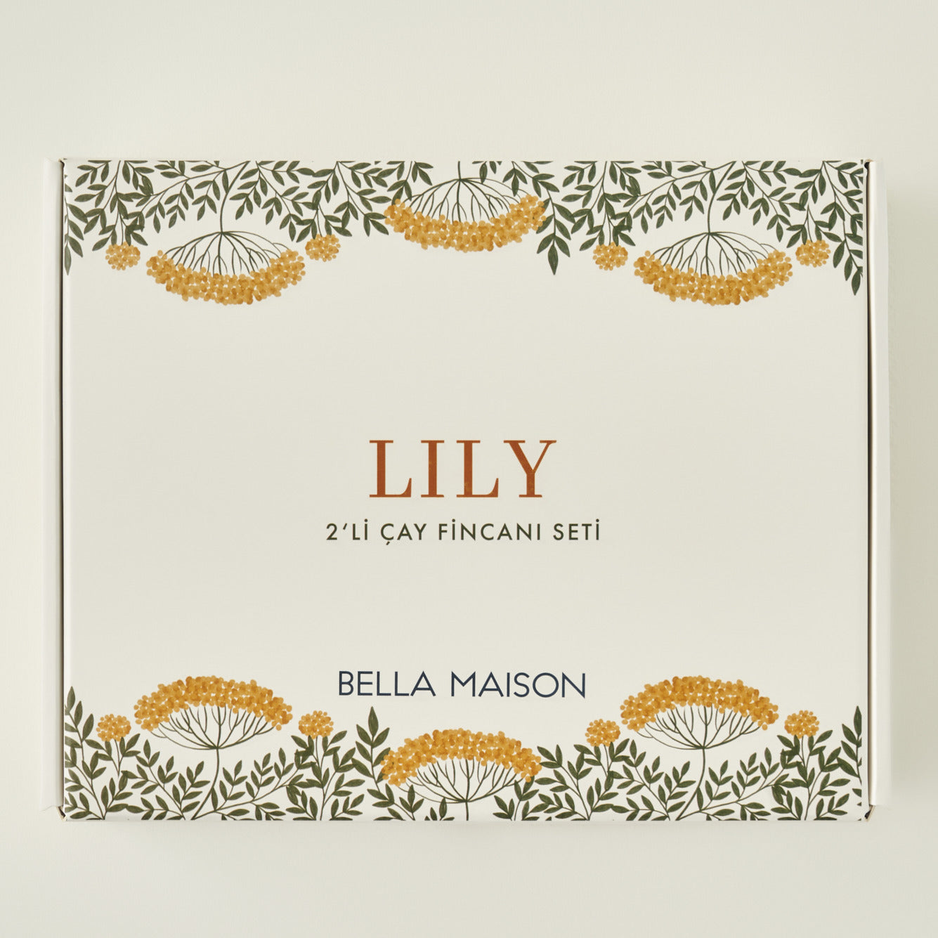 Lily Botanical Motif Porcelain Tea Cup (Set of 2)